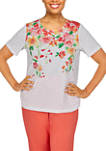 Womens Floral Stripe T-Shirt 