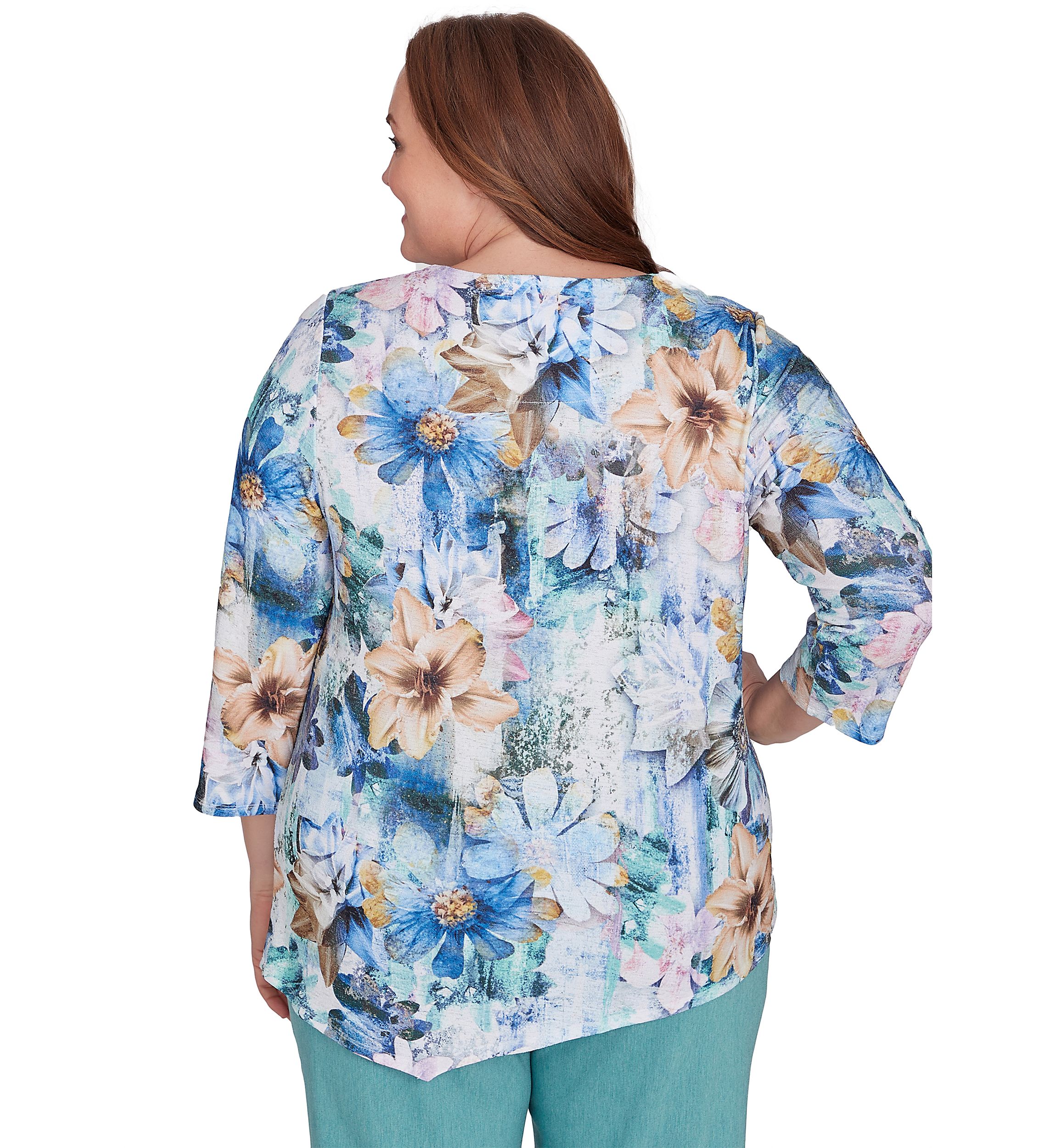 Plus Size Lake Victoria Watercolor Floral Top