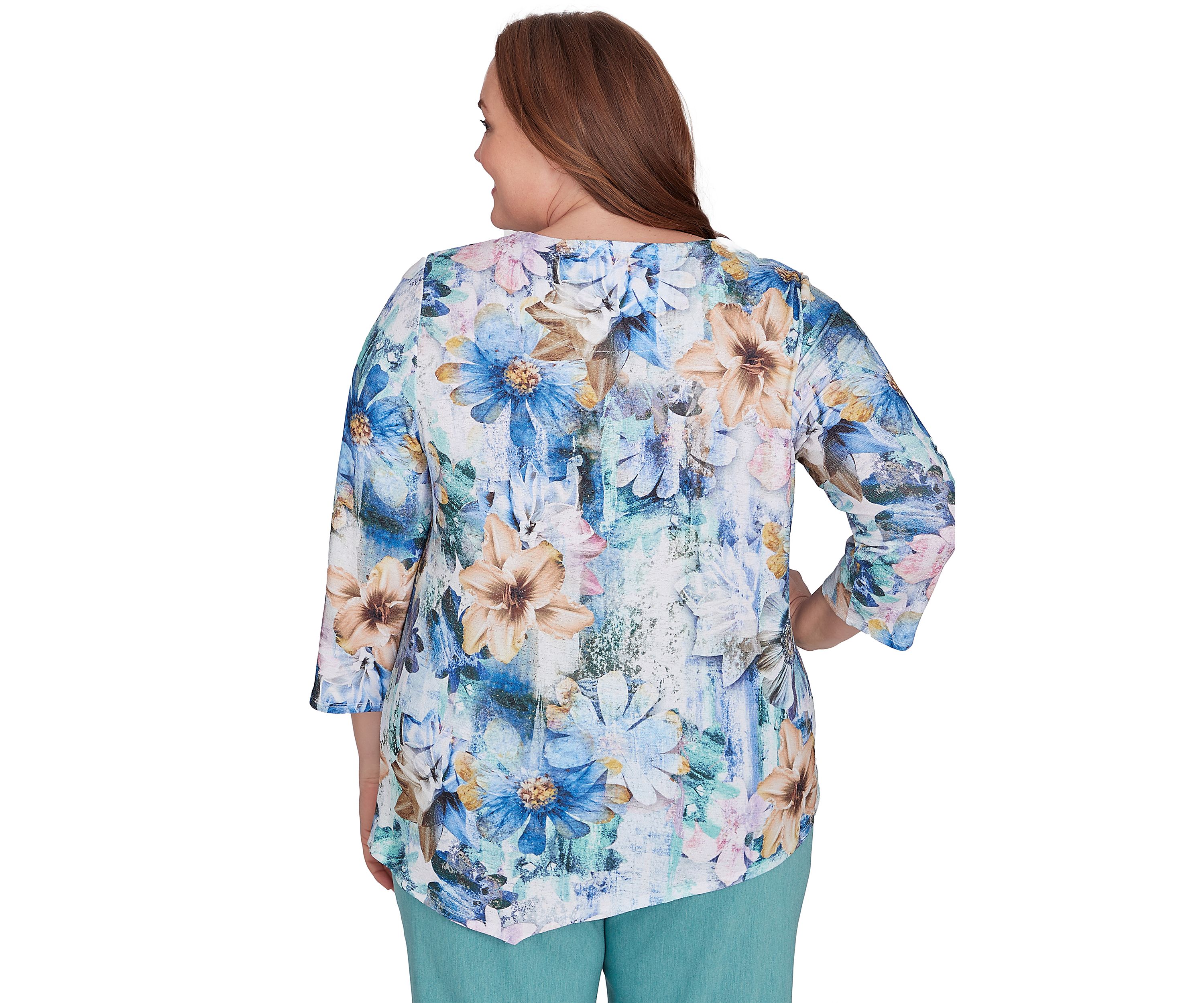 Plus Size Lake Victoria Watercolor Floral Top