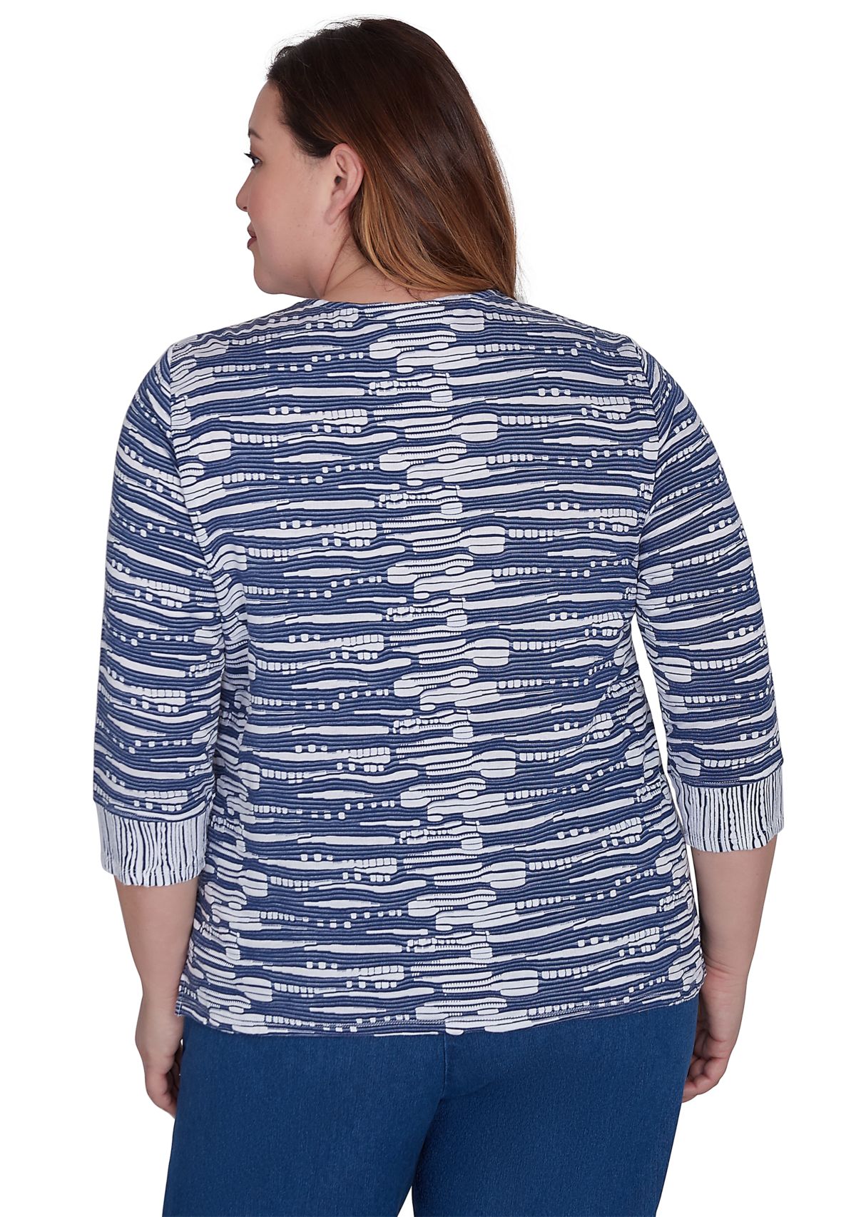Plus Size Lake Victoria Spliced Texture Top