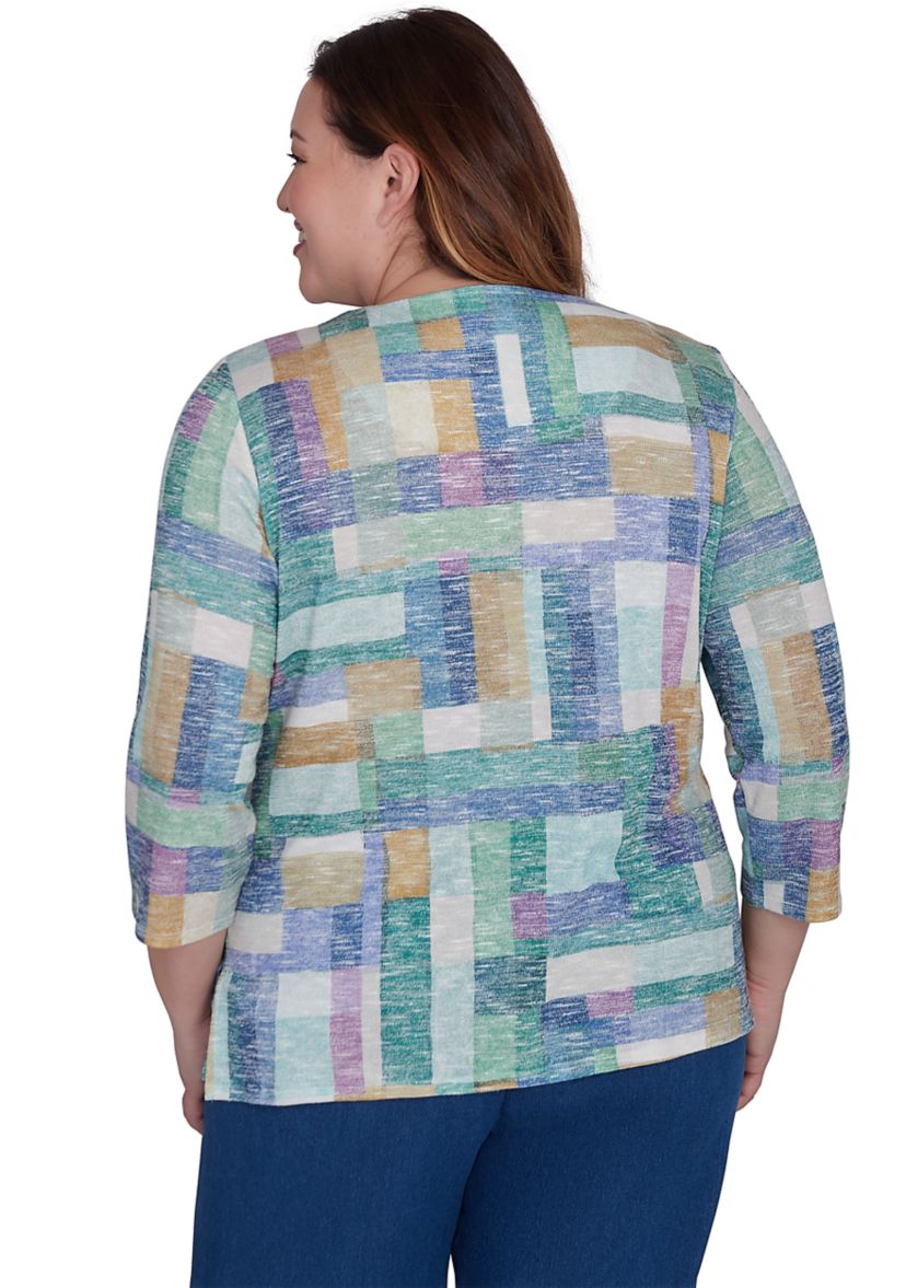 Plus Size Lake Victoria Color Block T-Shirt 