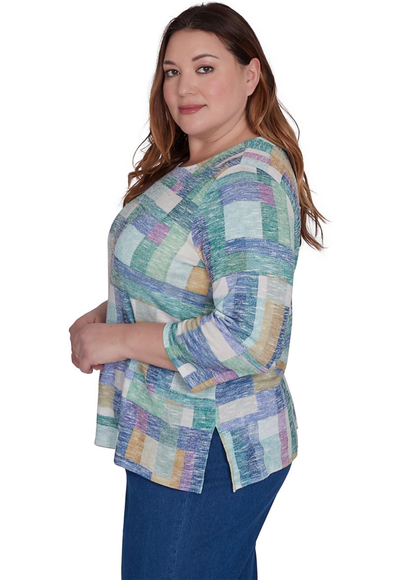 Plus Size Lake Victoria Color Block T-Shirt 