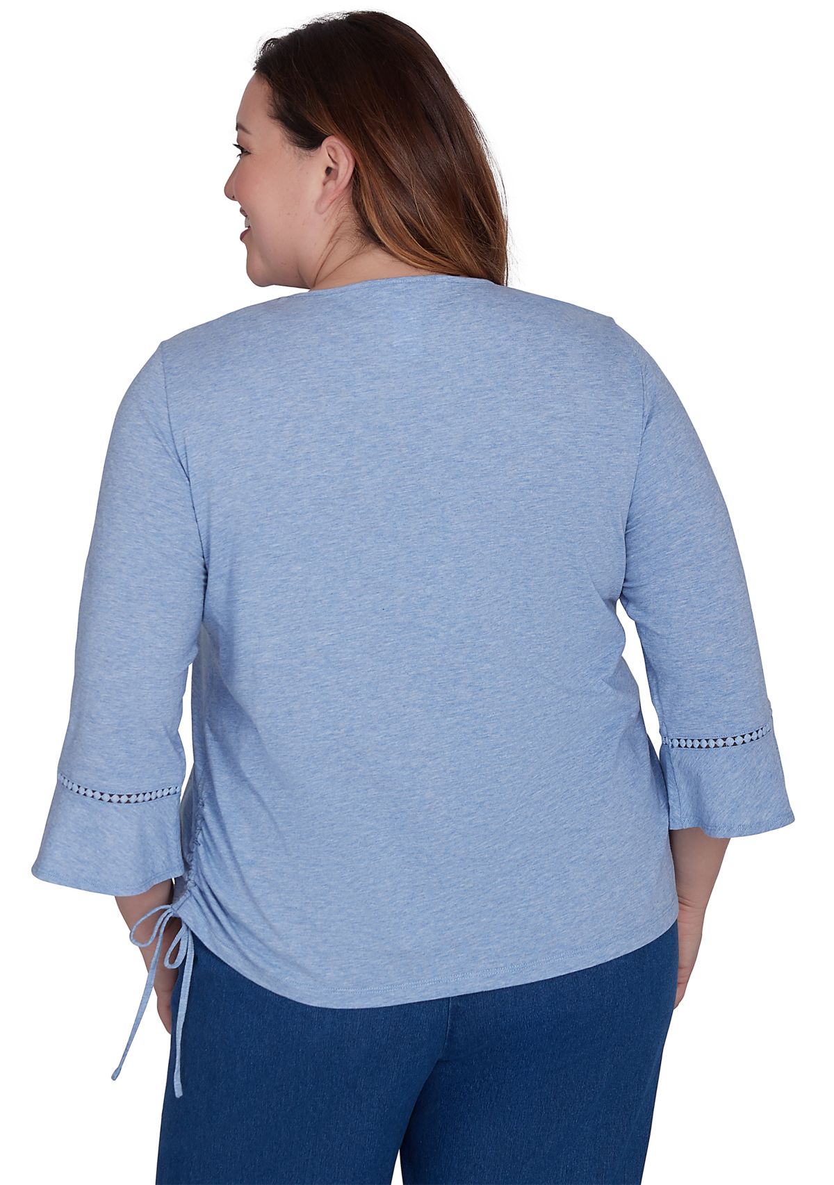 Plus Size Lake Victoria Embroidered Floral Butterfly T-Shirt 