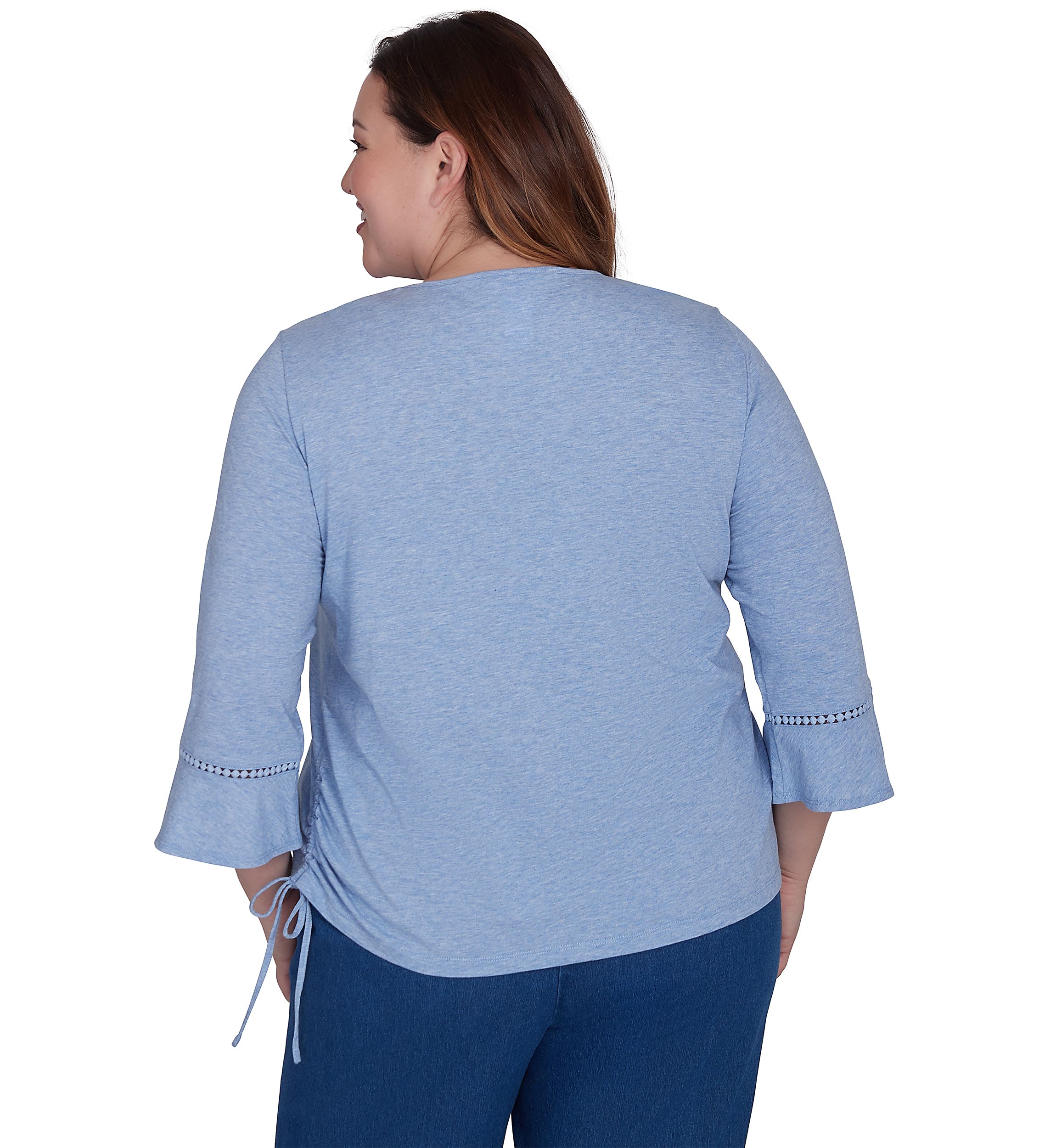 Plus Size Lake Victoria Embroidered Floral Butterfly T-Shirt 