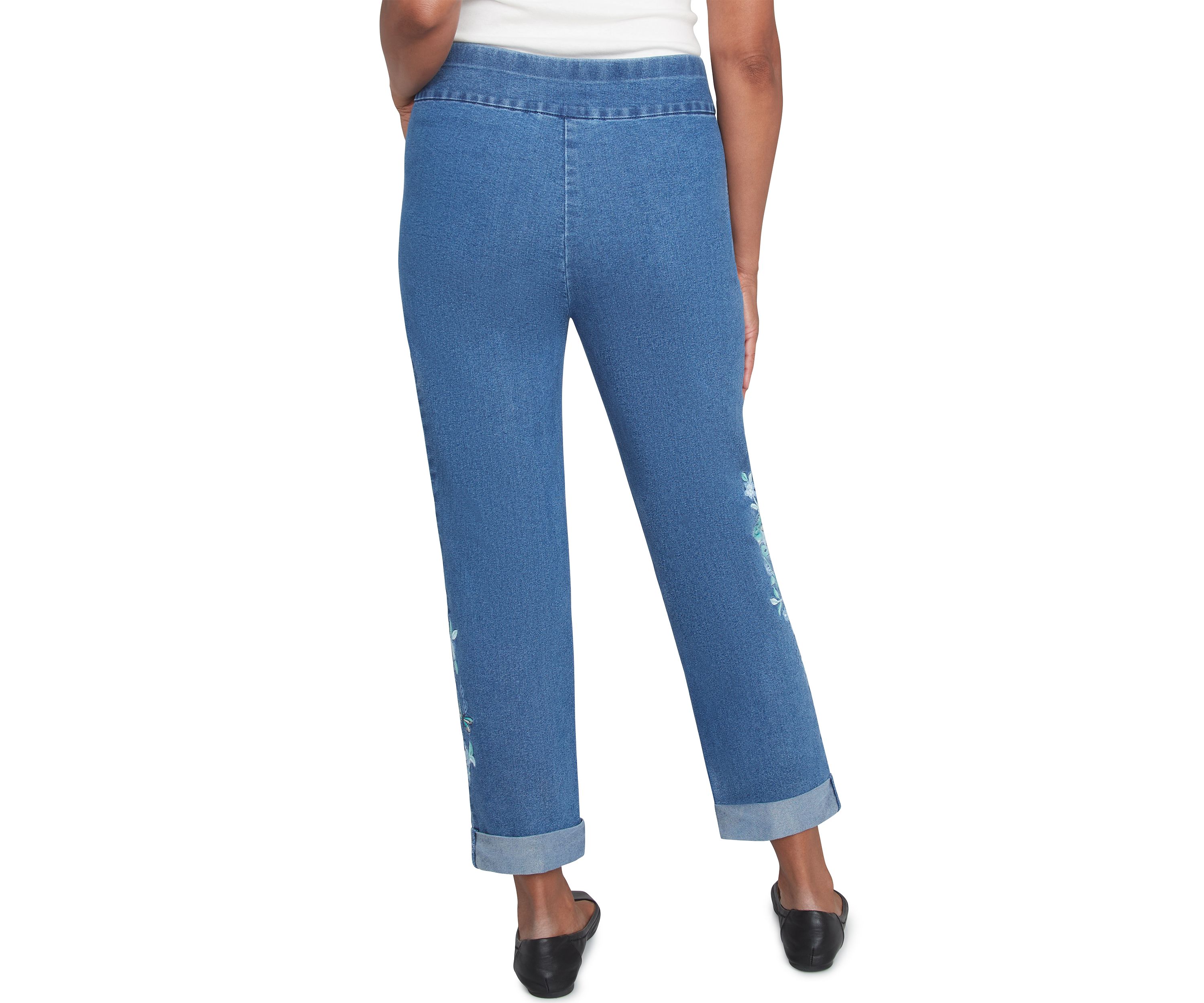 Petite Lake Victoria Embroidered Ankle Pants
