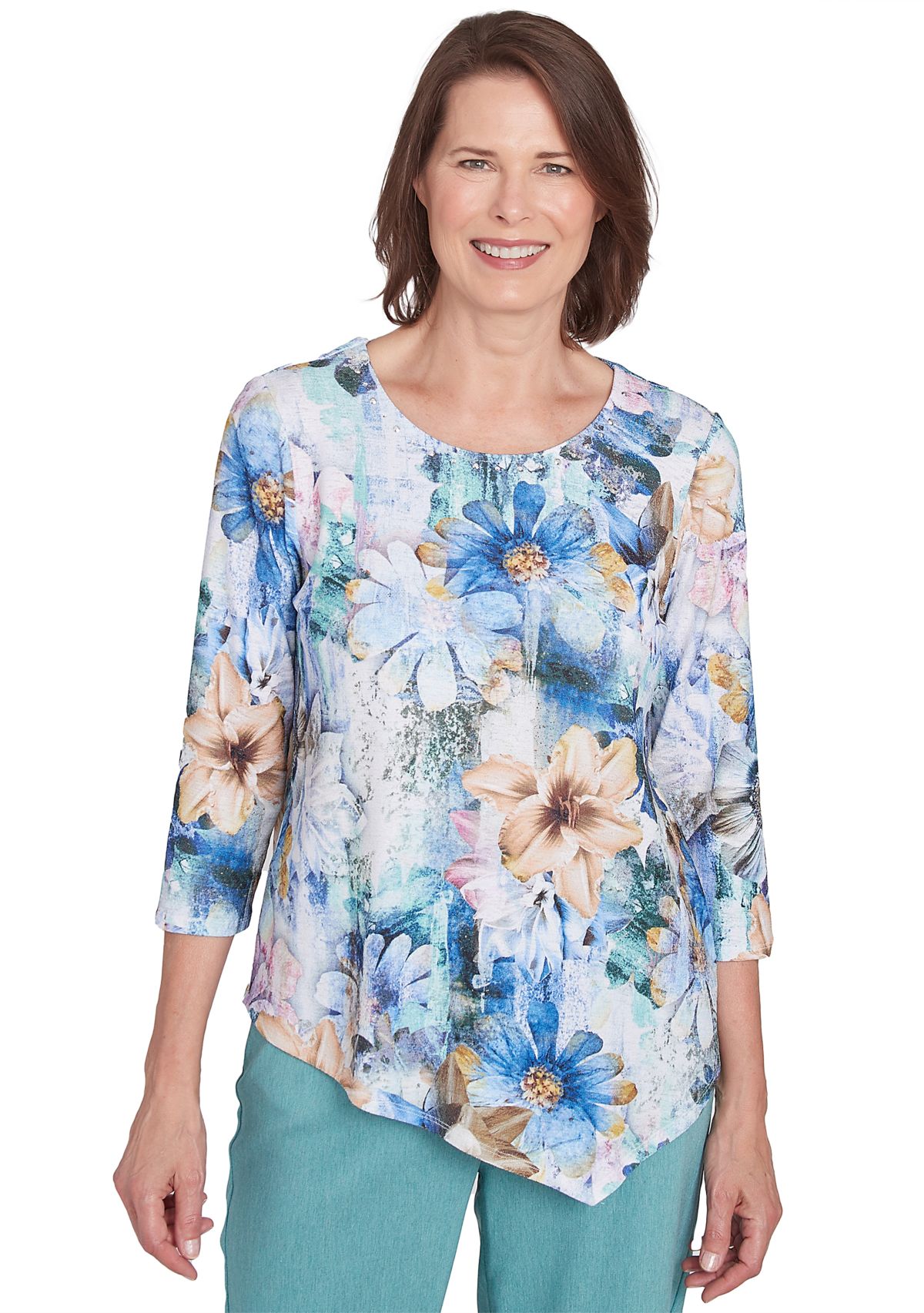 Petite Lake Victoria Watercolor Floral  T-Shirt 