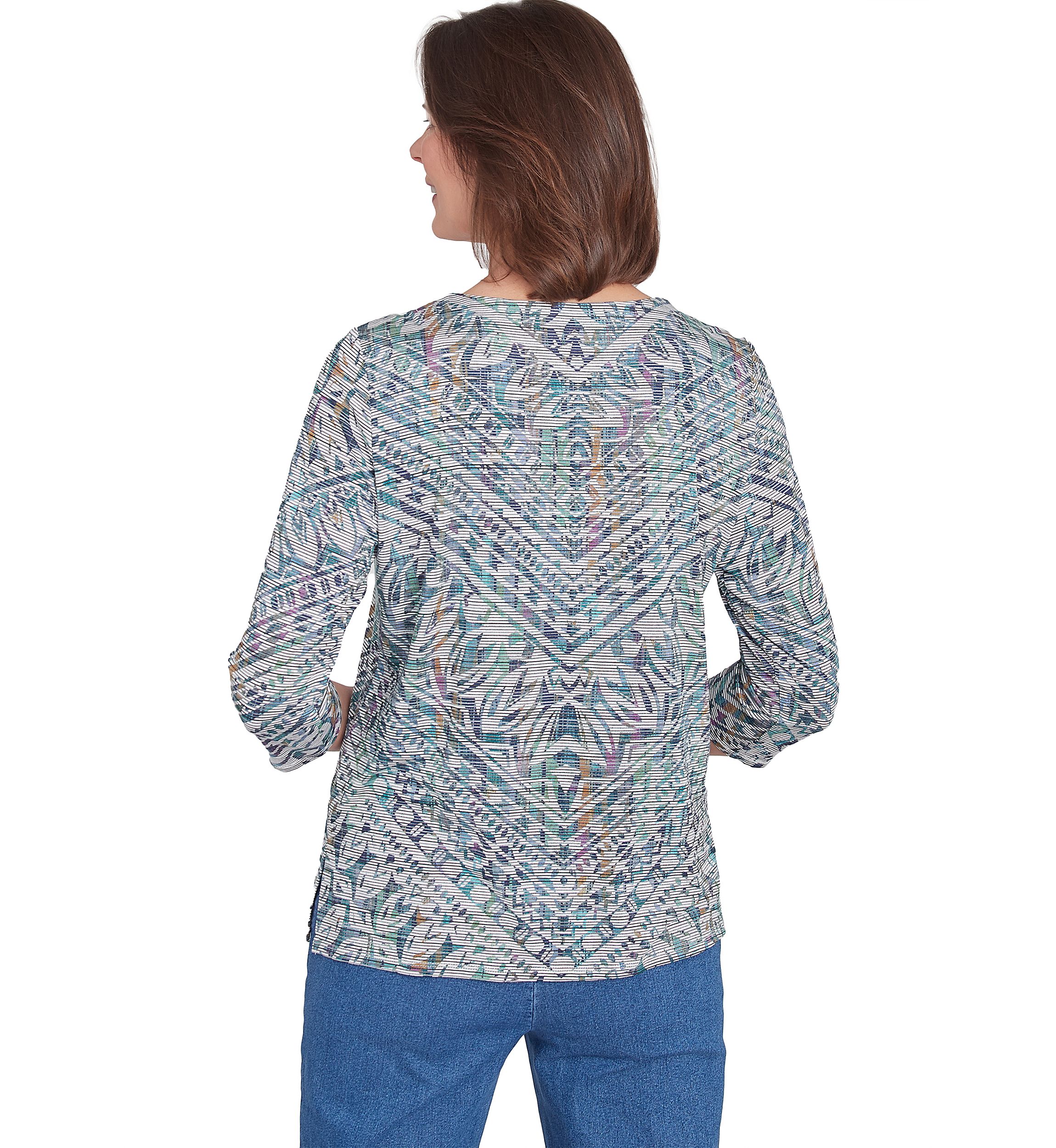Petite Lake Victoria Chevron Stripe Printed Top