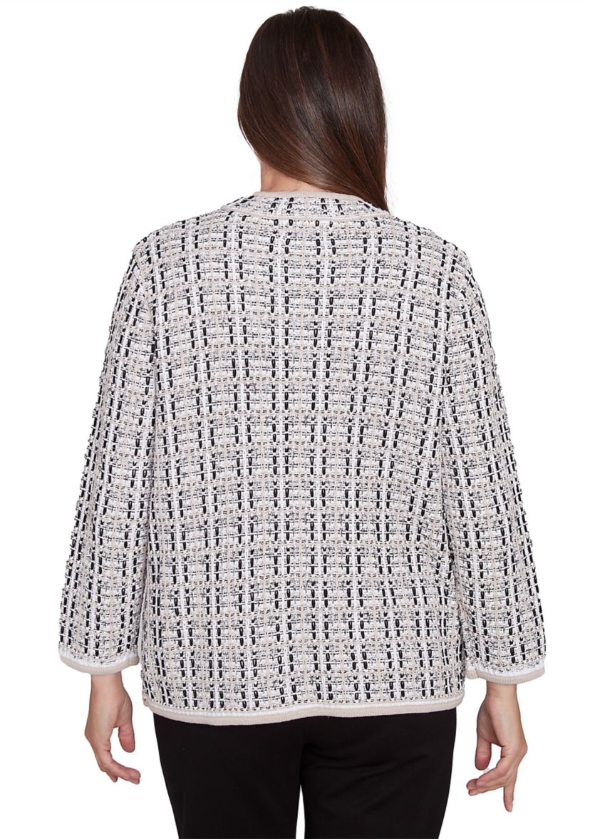 Womens Romancing The Stone Texture Sweater Knit Jacket