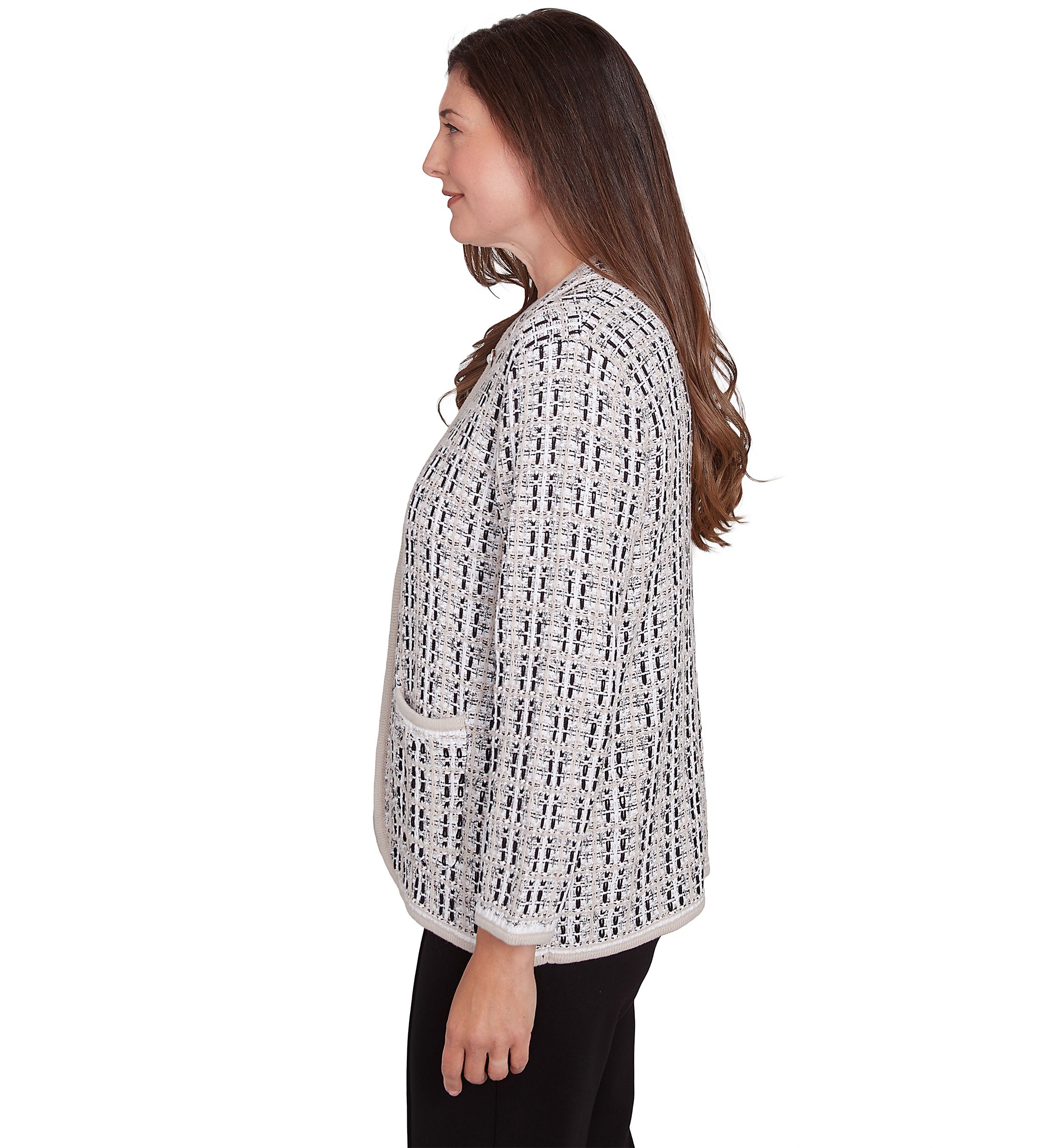 Womens Romancing The Stone Texture Sweater Knit Jacket