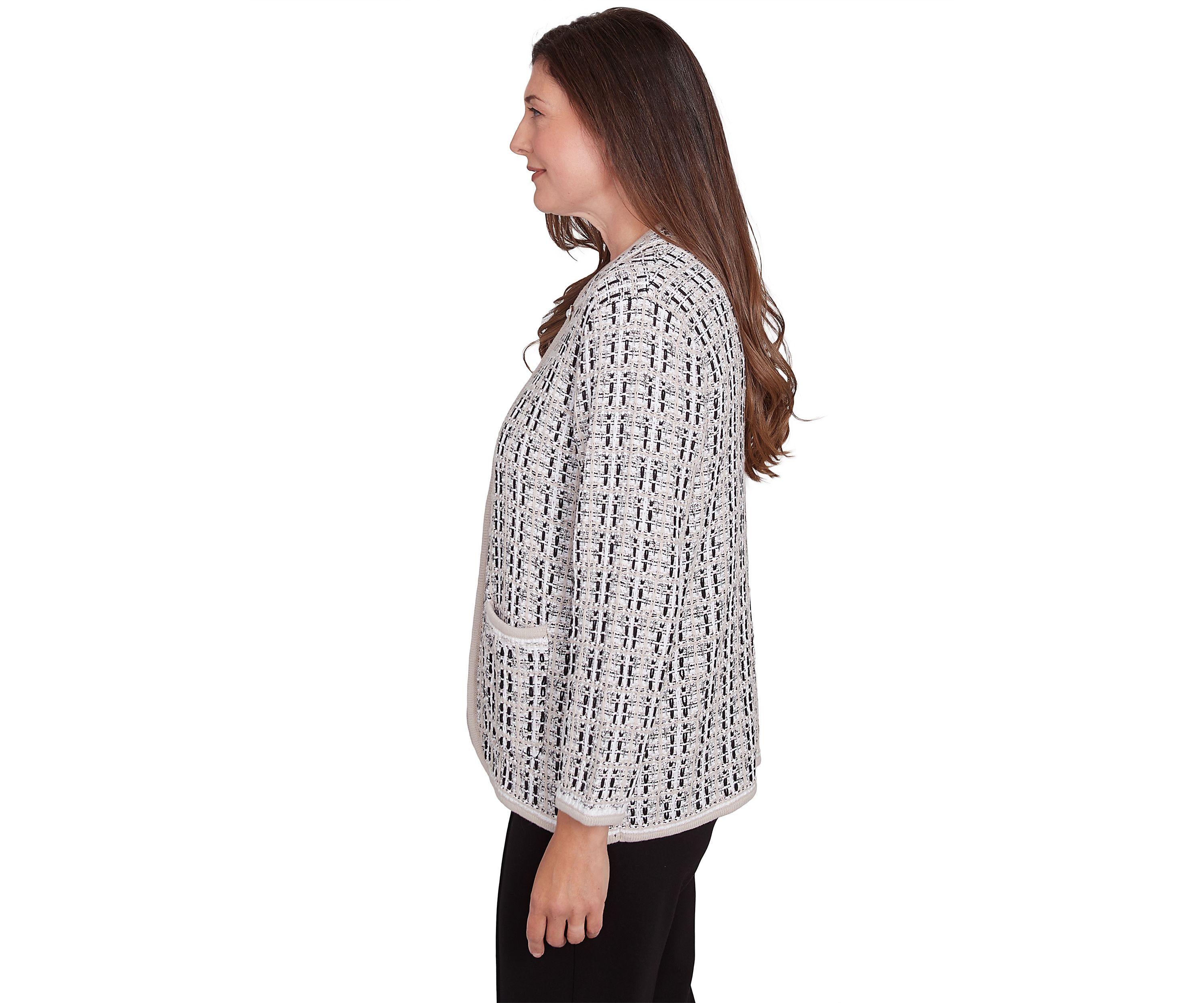 Womens Romancing The Stone Texture Sweater Knit Jacket