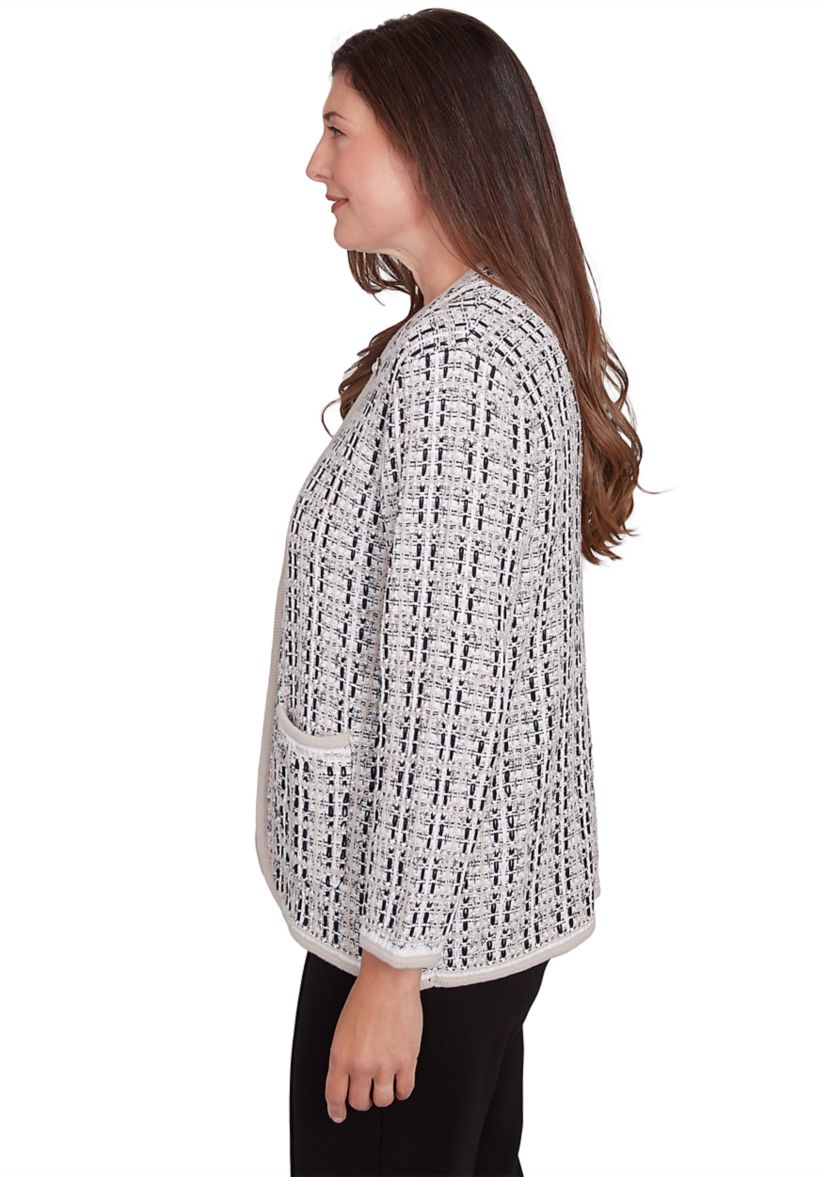 Womens Romancing The Stone Texture Sweater Knit Jacket