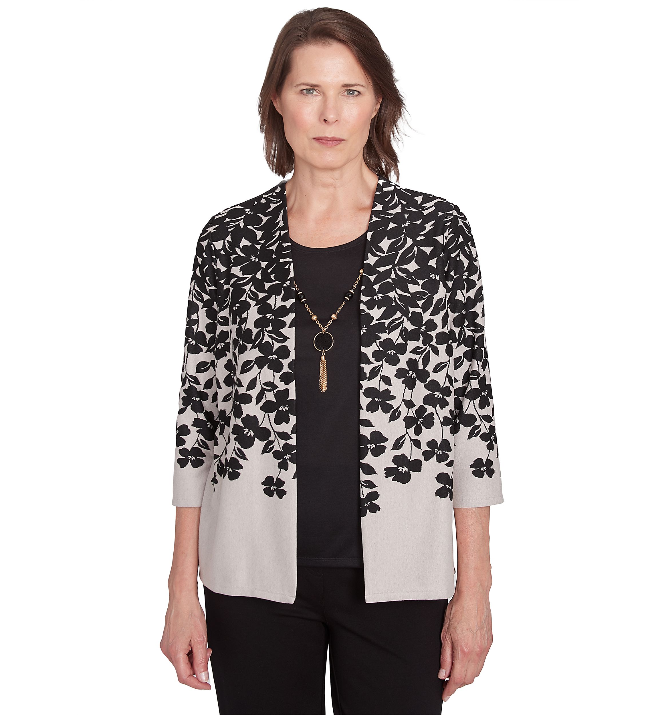 Womens Romancing The Stone Cascade Leaves Two In One Cardigan 