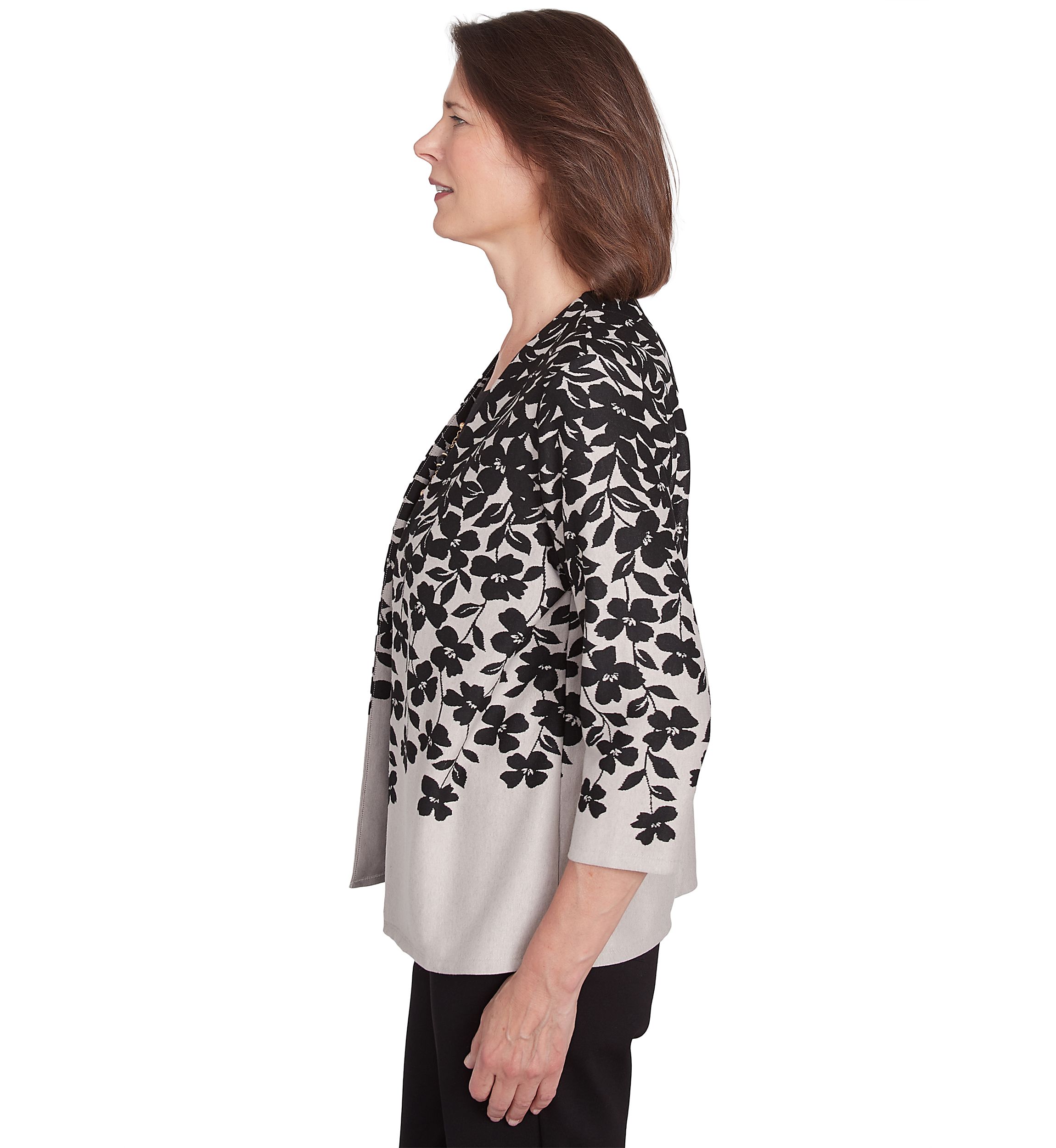 Womens Romancing The Stone Cascade Leaves Two In One Cardigan 
