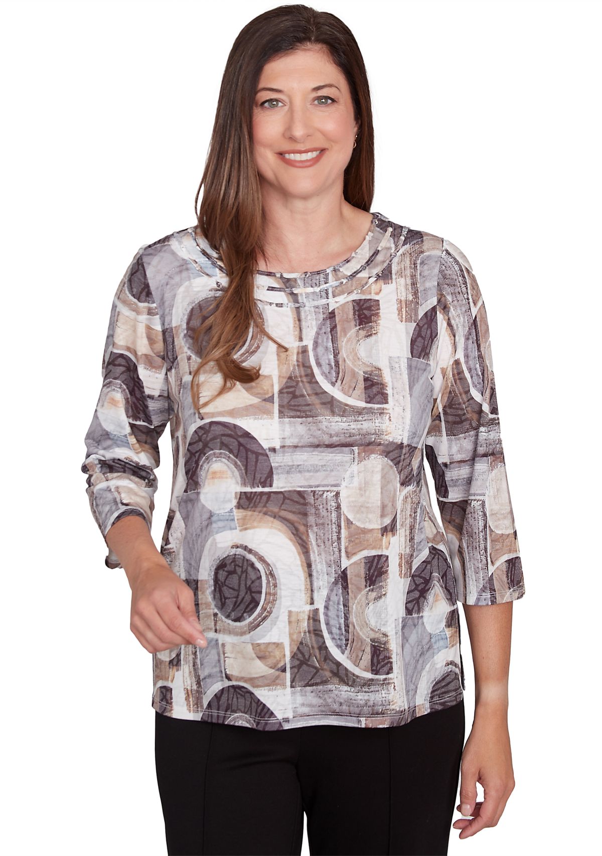 Womens Romancing The Stone Geometric Patch T-Shirt