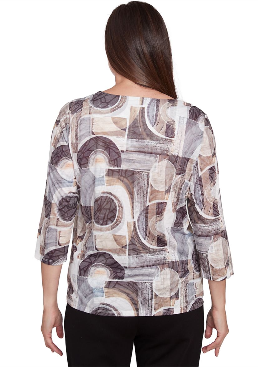 Womens Romancing The Stone Geometric Patch T-Shirt