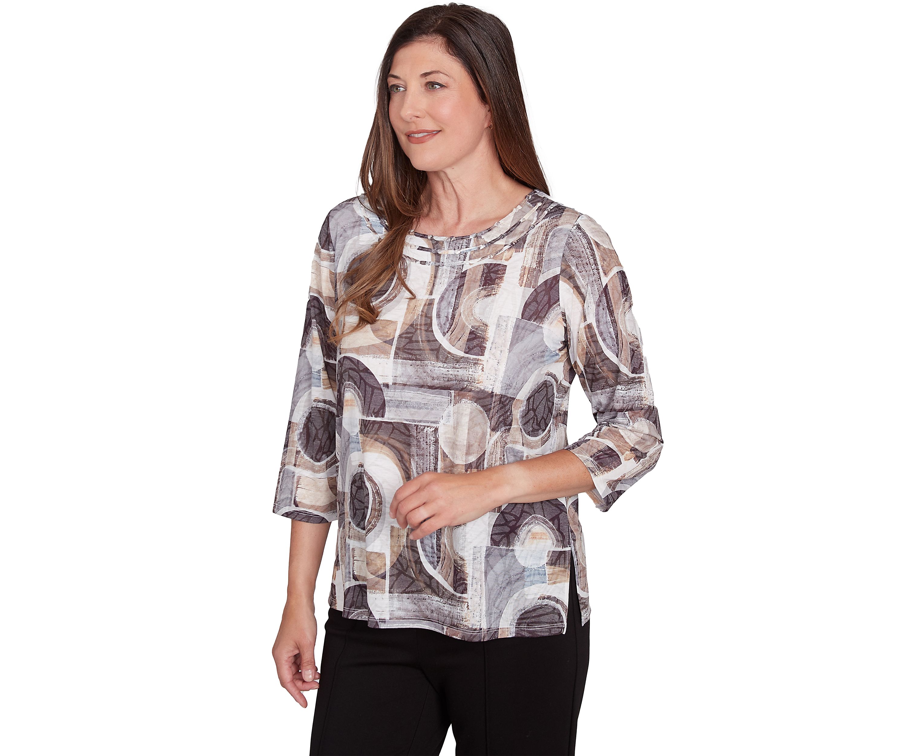 Womens Romancing The Stone Geometric Patch T-Shirt
