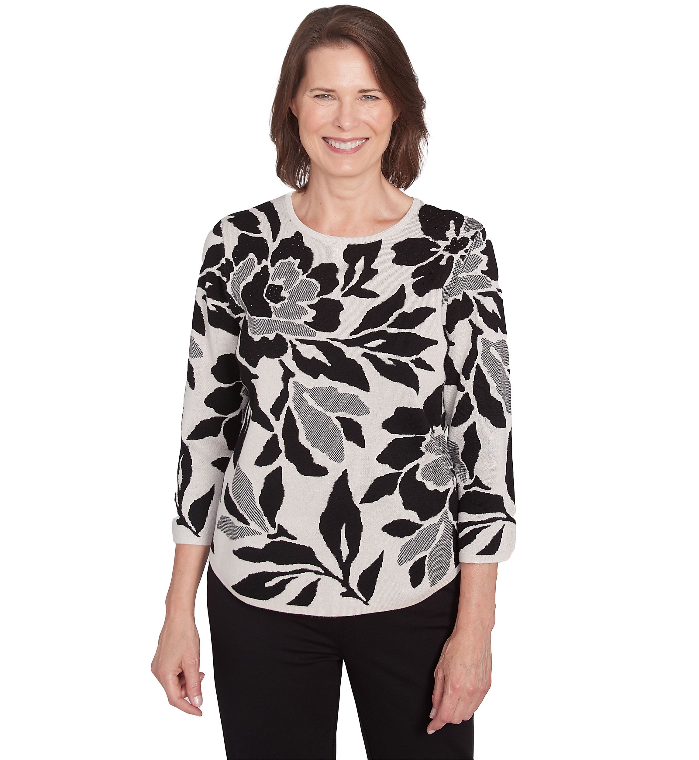 Womens Romancing The Stone Floral Jacquard Top