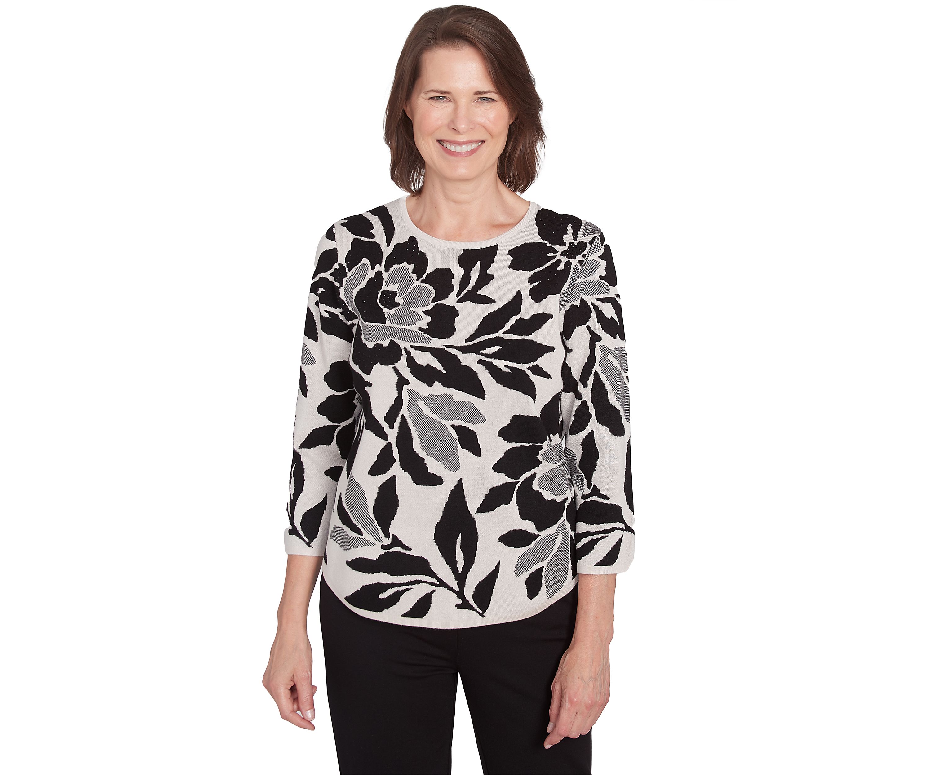 Womens Romancing The Stone Floral Jacquard Top