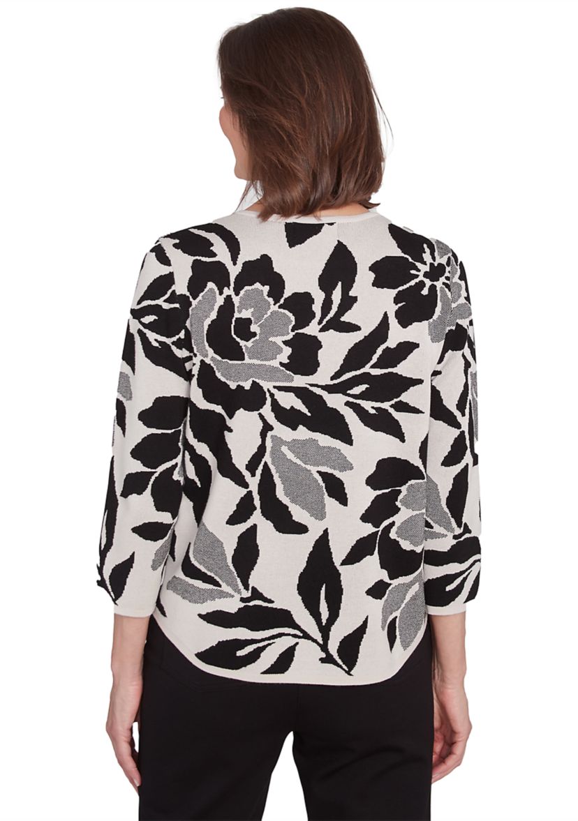 Womens Romancing The Stone Floral Jacquard Top