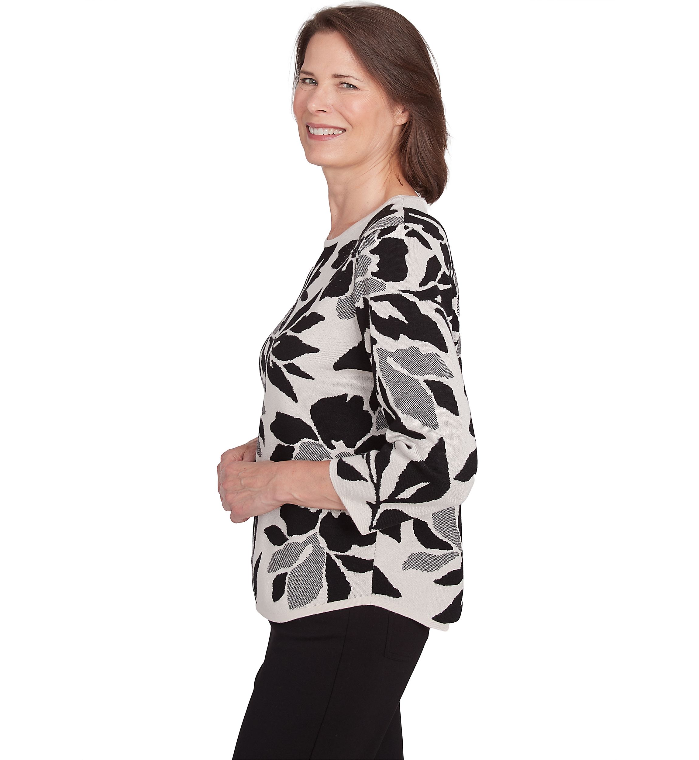 Womens Romancing The Stone Floral Jacquard Top