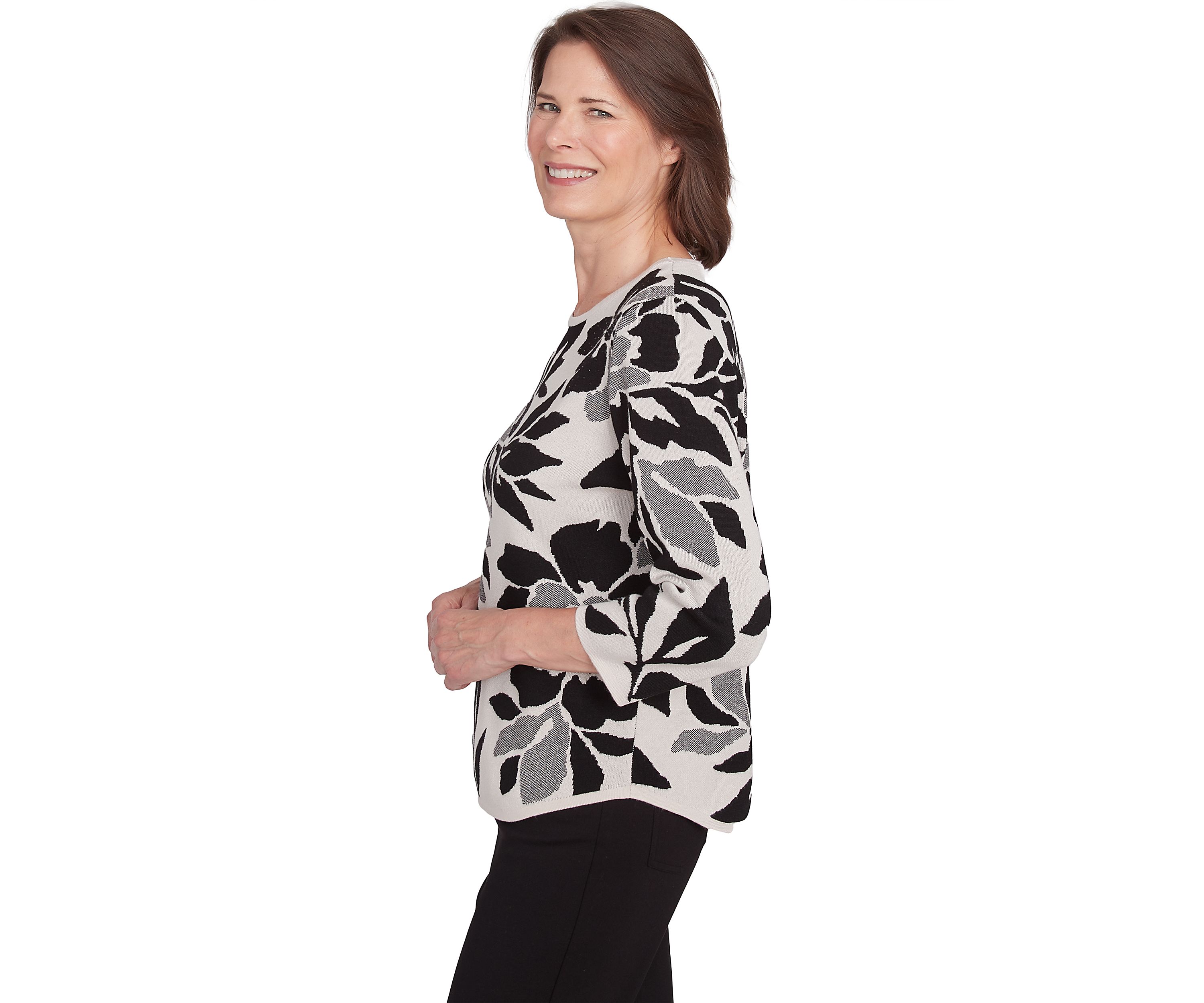 Womens Romancing The Stone Floral Jacquard Top