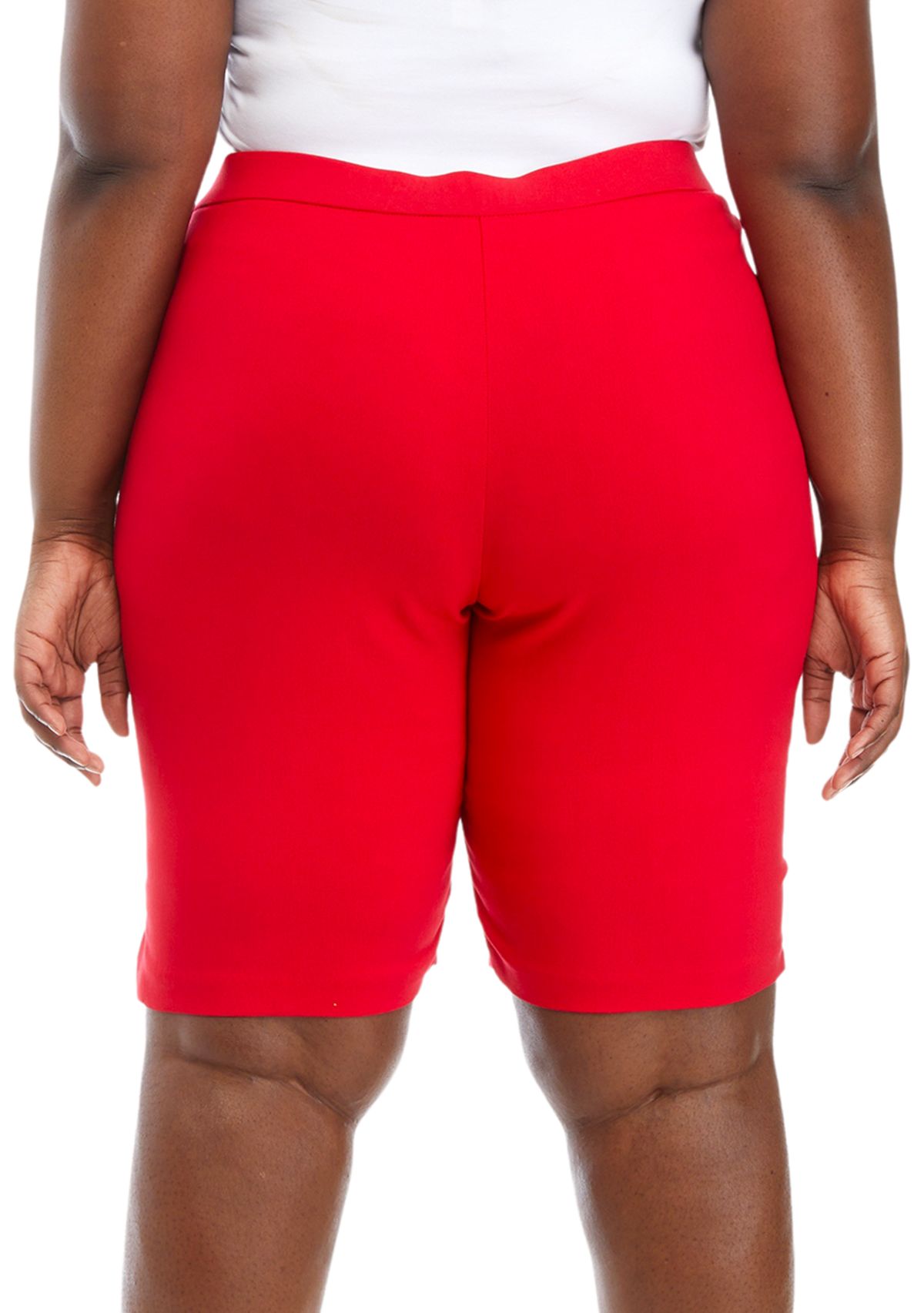 Plus Size Solid Bermuda Shorts