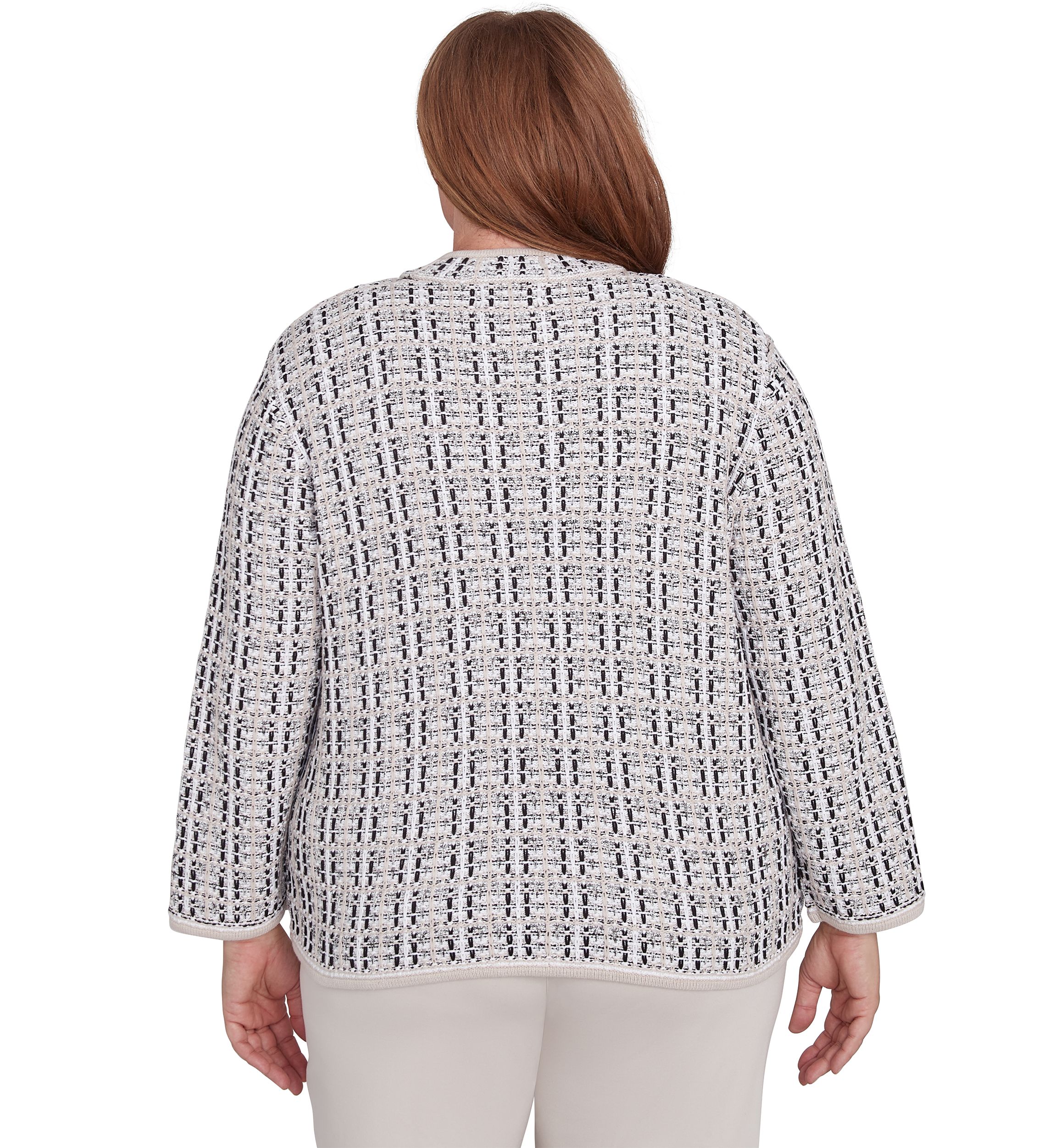 Plus Size Romancing the Stone Texture Sweater Knit Jacket