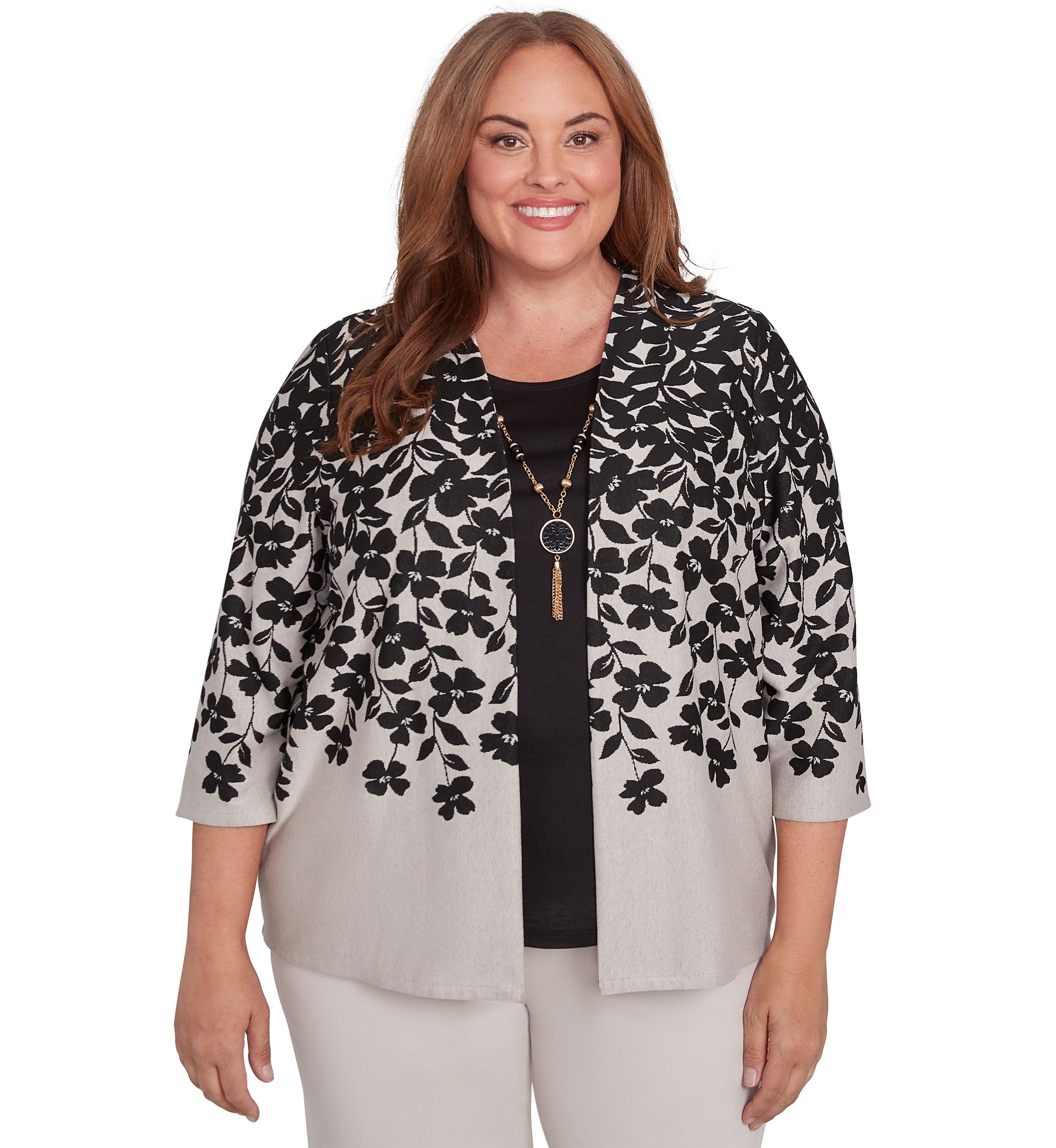 Plus Size Romancing The Stone Cascade Leaves Two In One Top