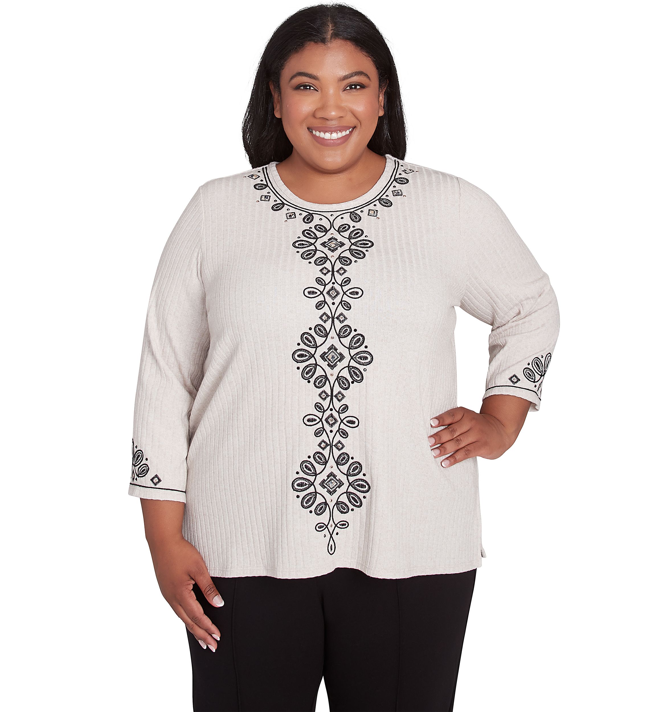 Plus Size Romancing The Stone Medallion Center Top