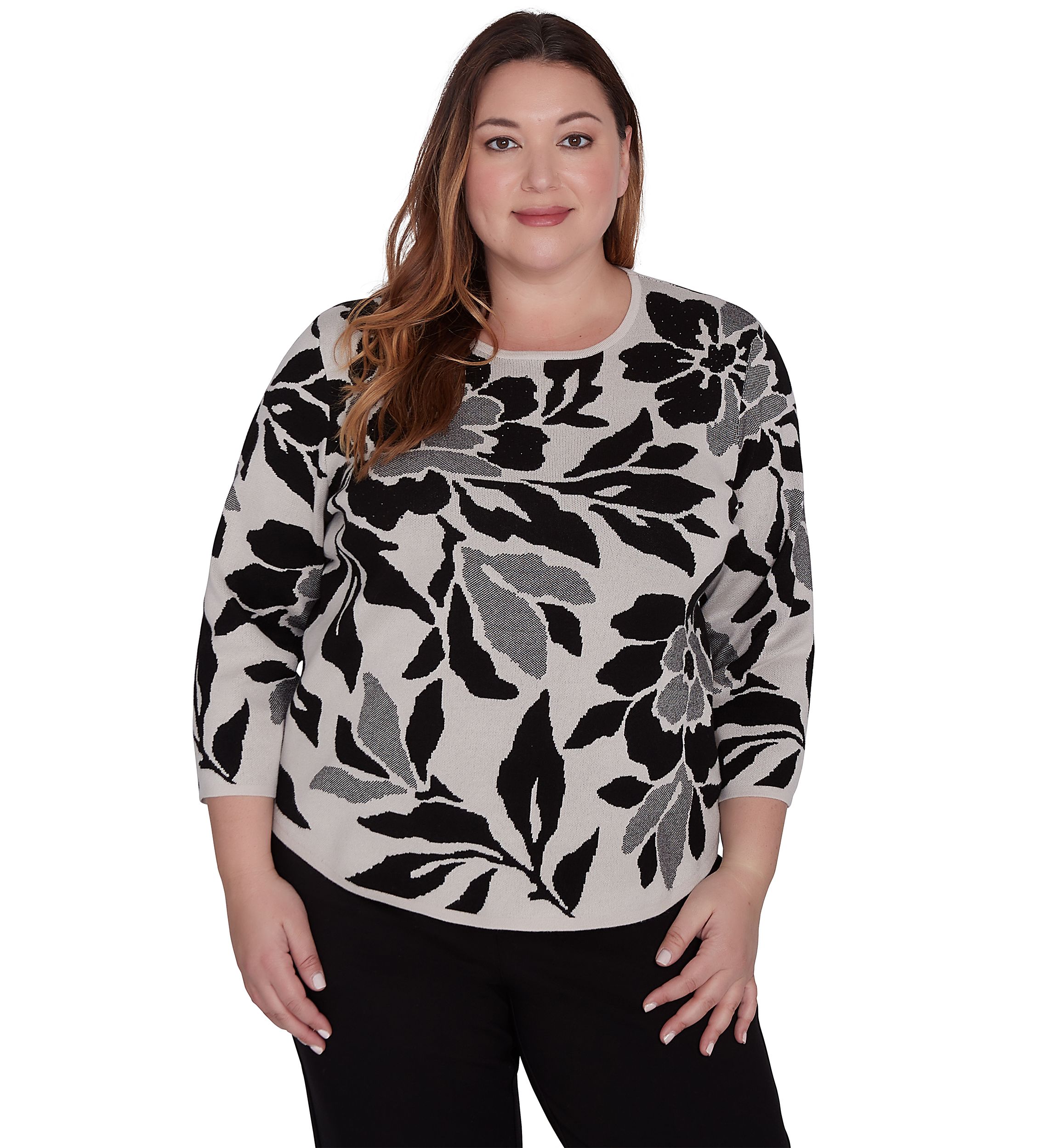 Plus Size Romancing the Stone Floral Jacquard Top