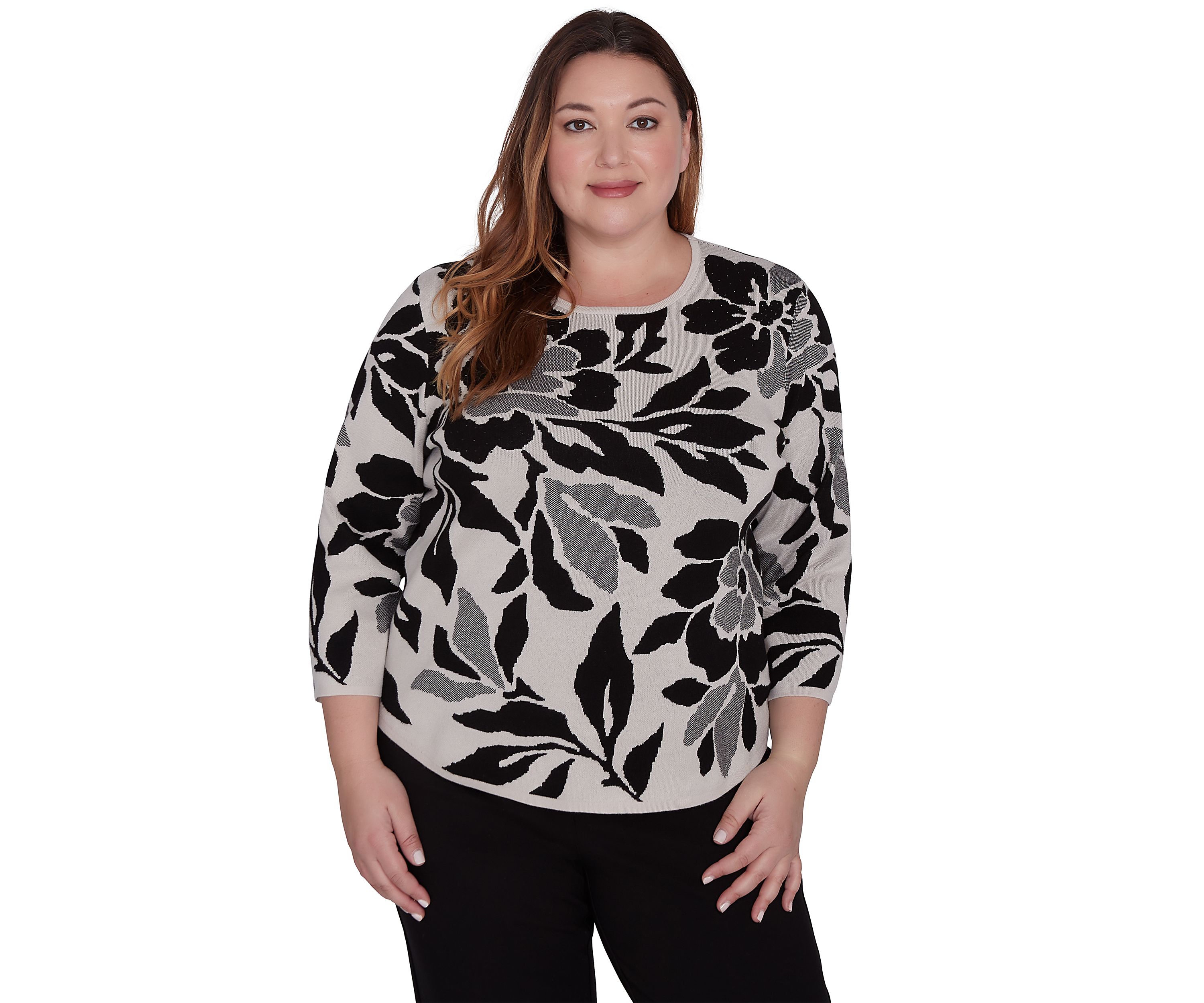 Plus Size Romancing the Stone Floral Jacquard Top