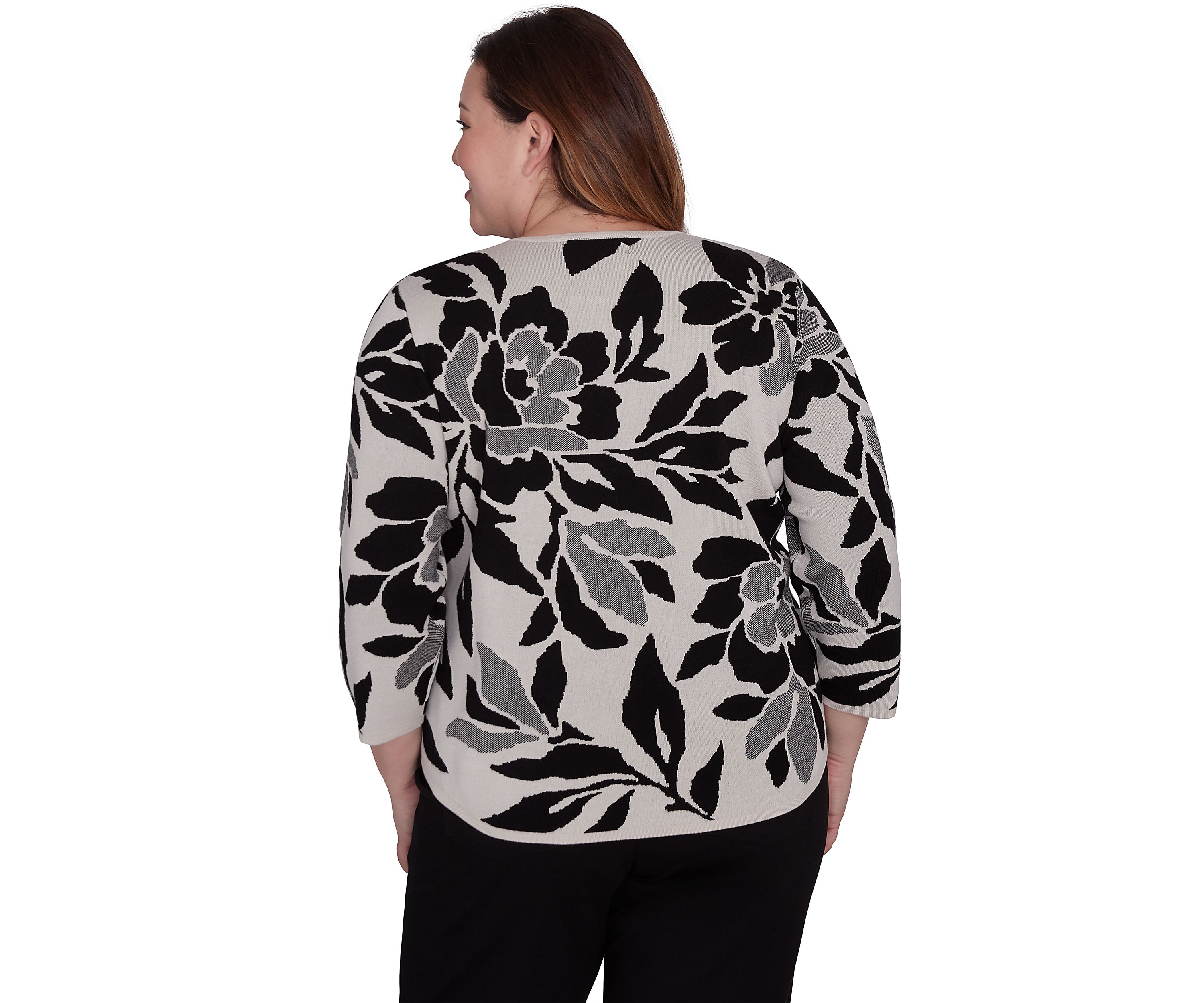 Plus Size Romancing the Stone Floral Jacquard Top