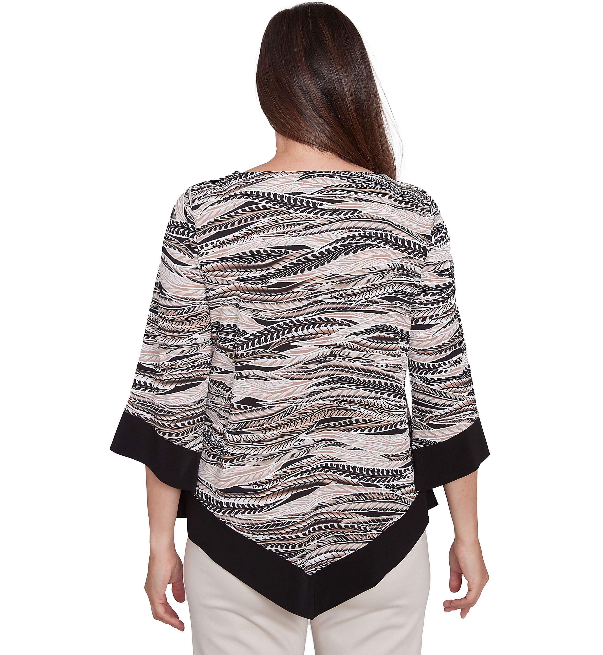 Petite Romancing The Stone Feathers with Trim Top