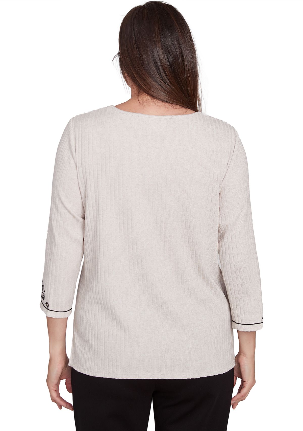 Petite Romancing The Stone Medallion Center Sweater 