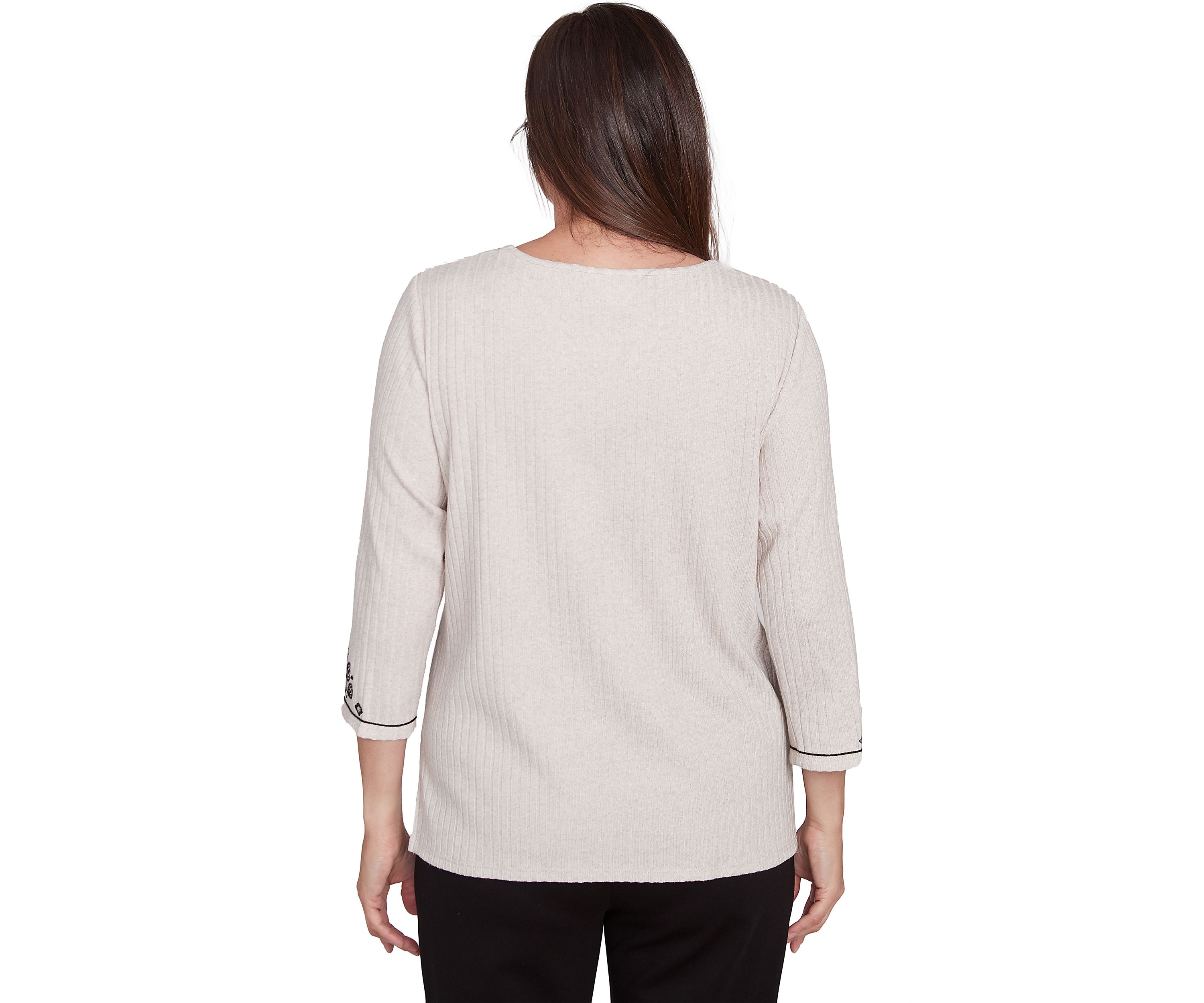 Petite Romancing The Stone Medallion Center Sweater 
