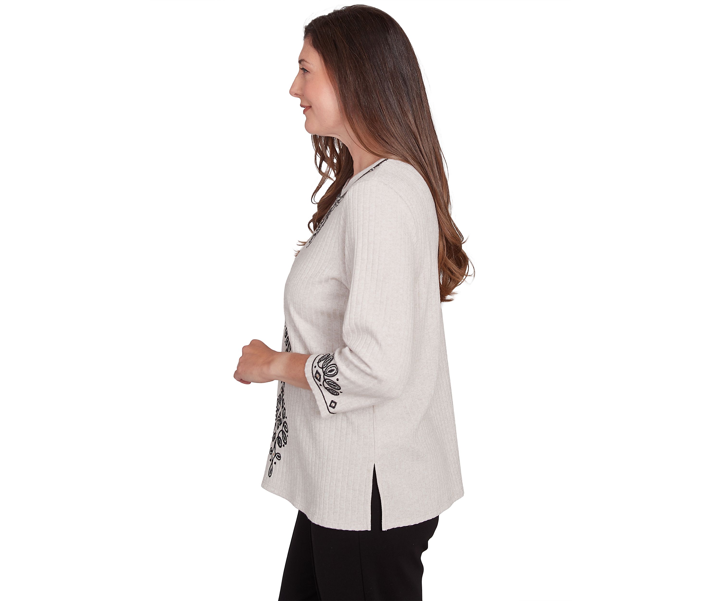 Petite Romancing The Stone Medallion Center Sweater 