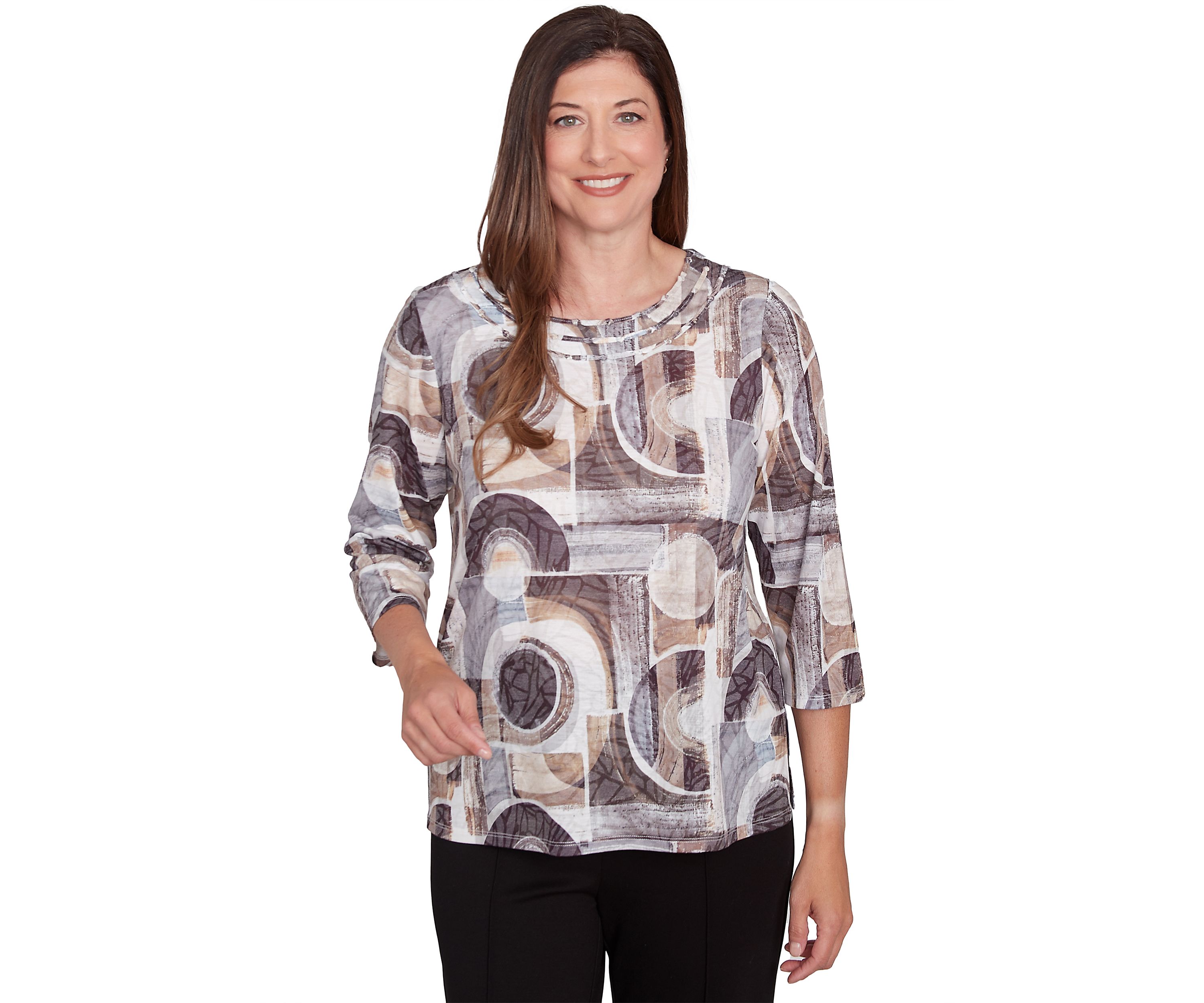 Petite Romancing the Stone Geometric Patch T-Shirt