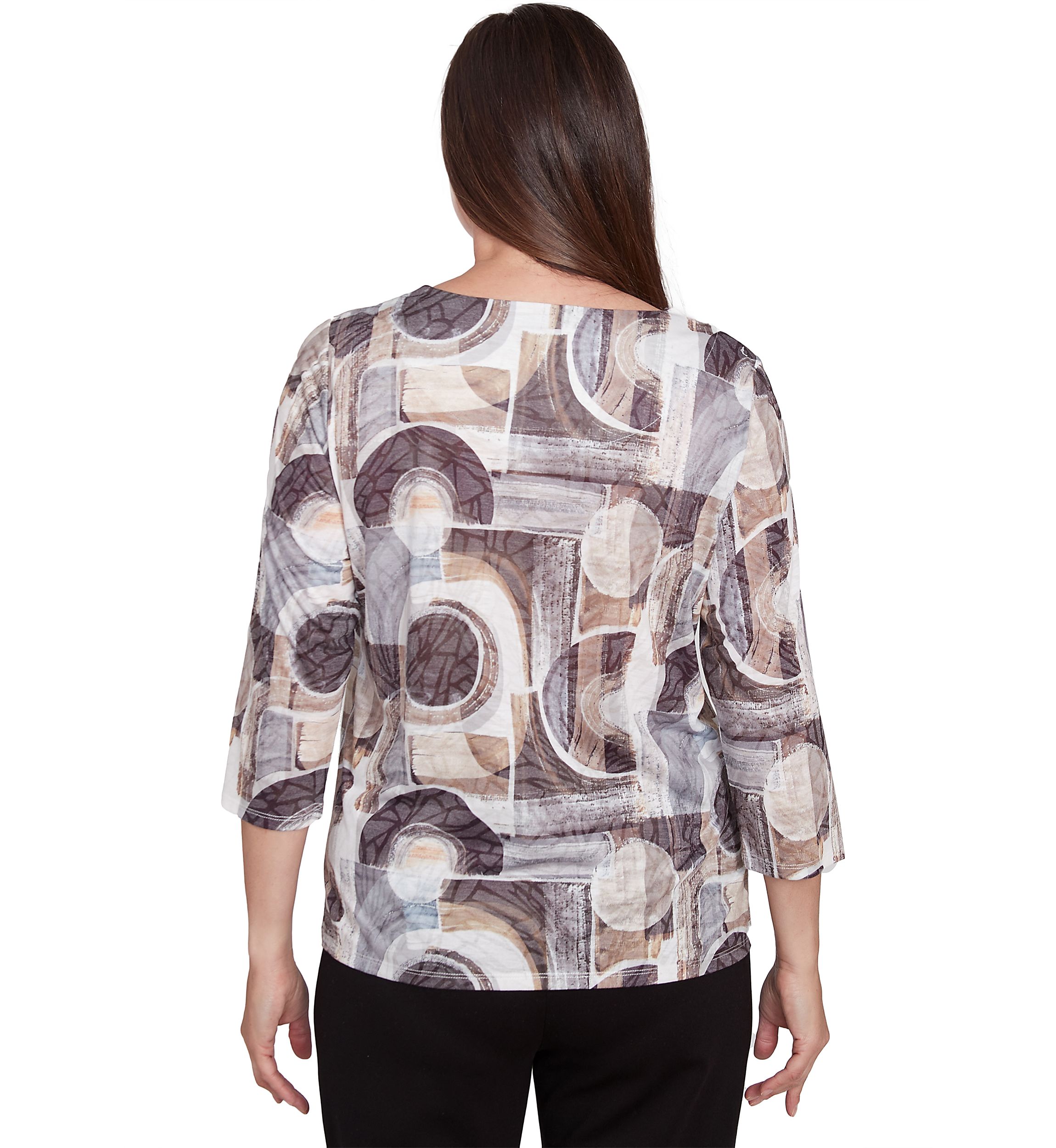 Petite Romancing the Stone Geometric Patch T-Shirt
