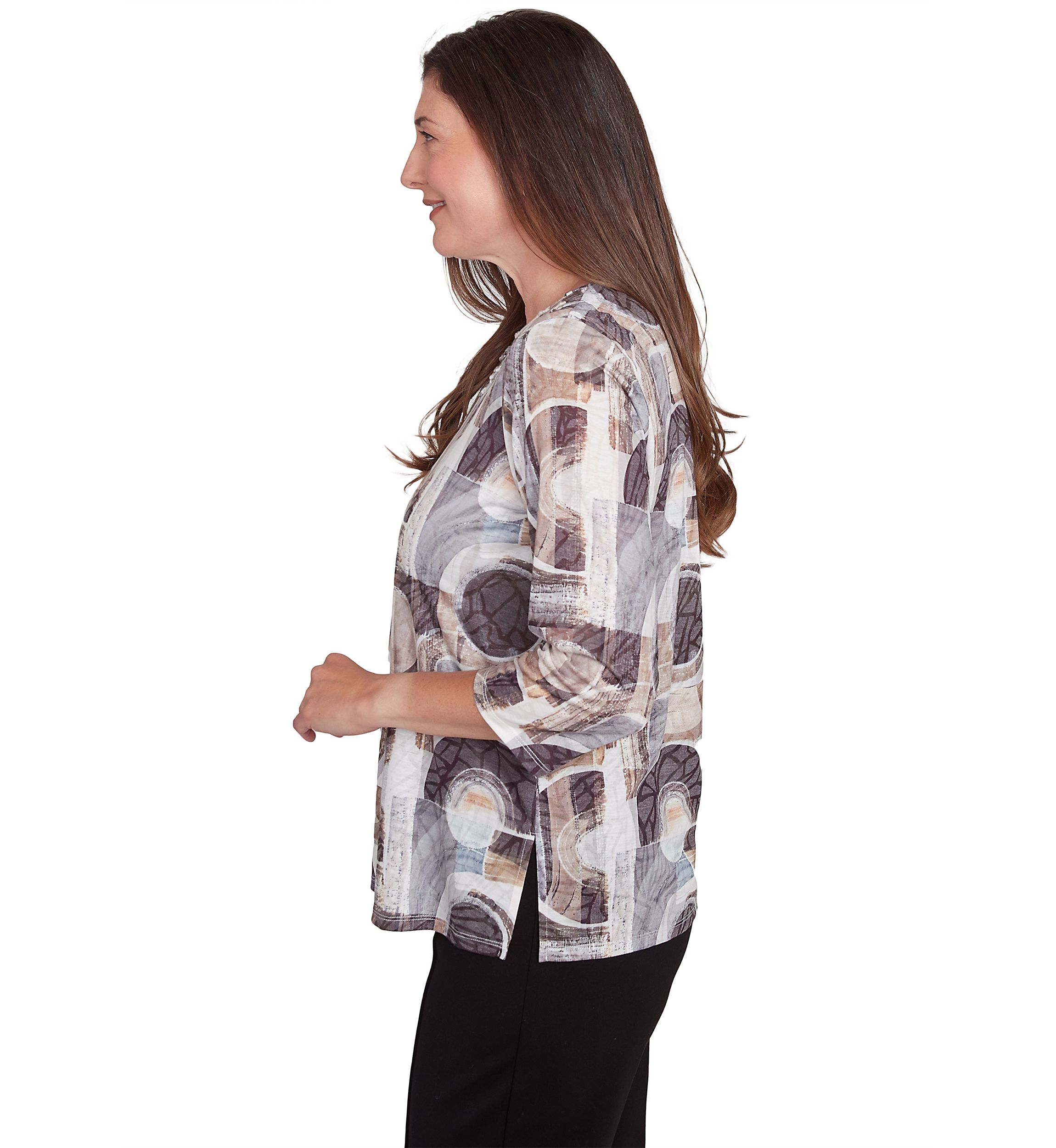 Petite Romancing the Stone Geometric Patch T-Shirt