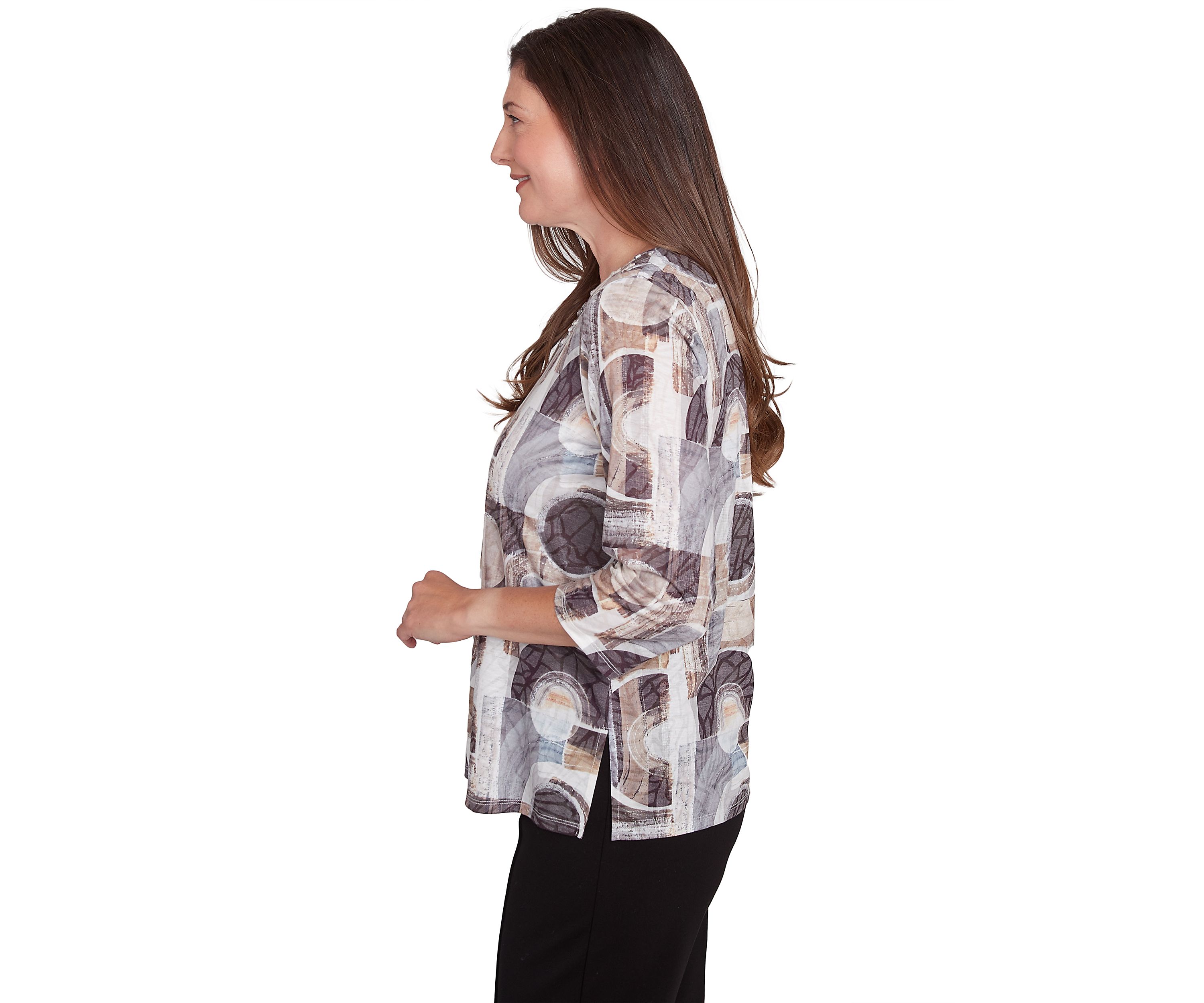 Petite Romancing the Stone Geometric Patch T-Shirt