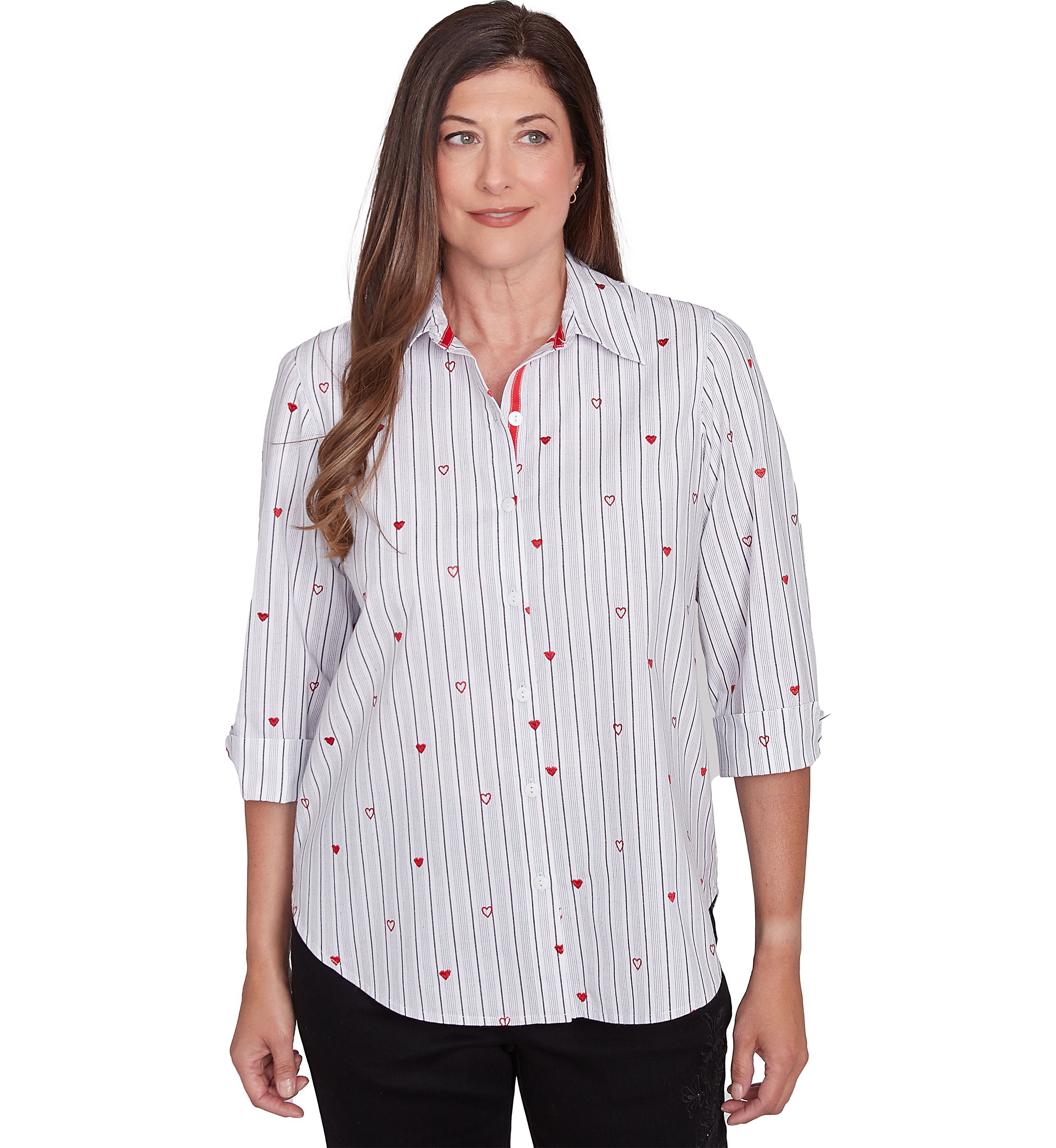 Womens Wild At Heart Stripe Top with Hearts