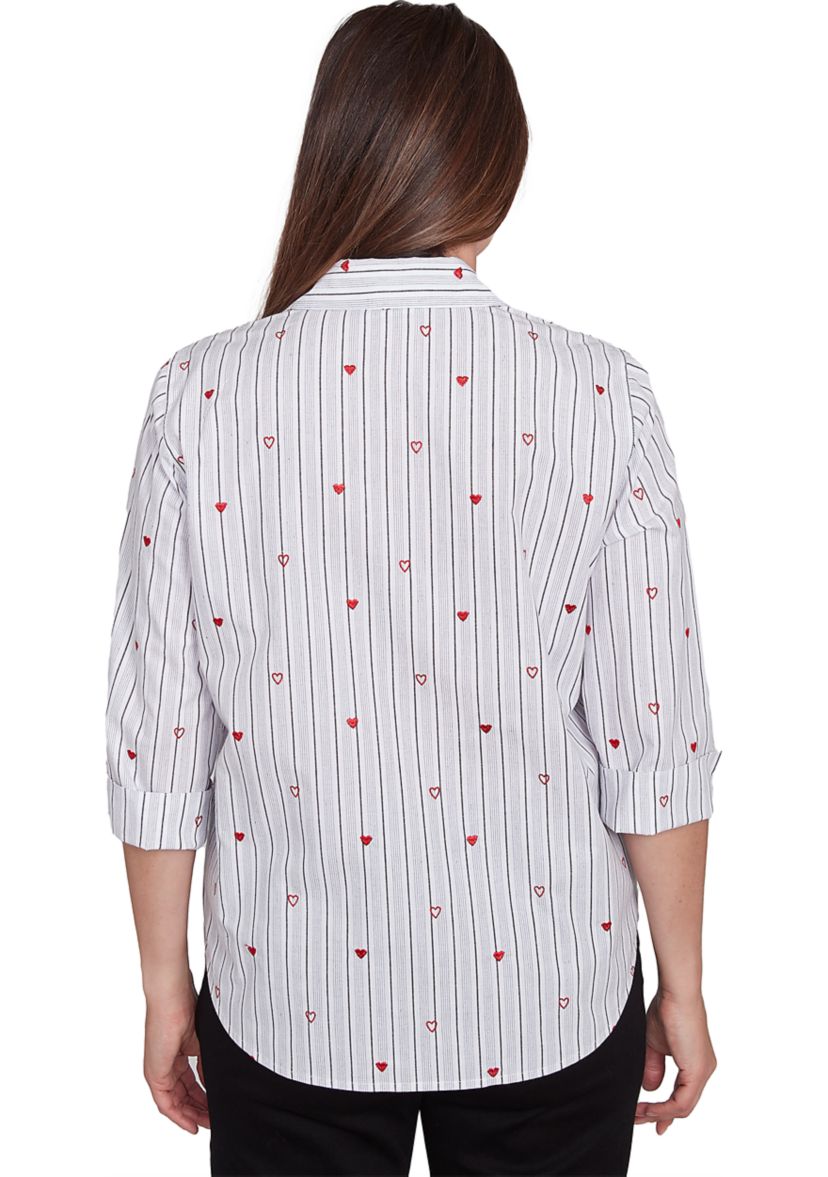 Womens Wild At Heart Stripe Top with Hearts