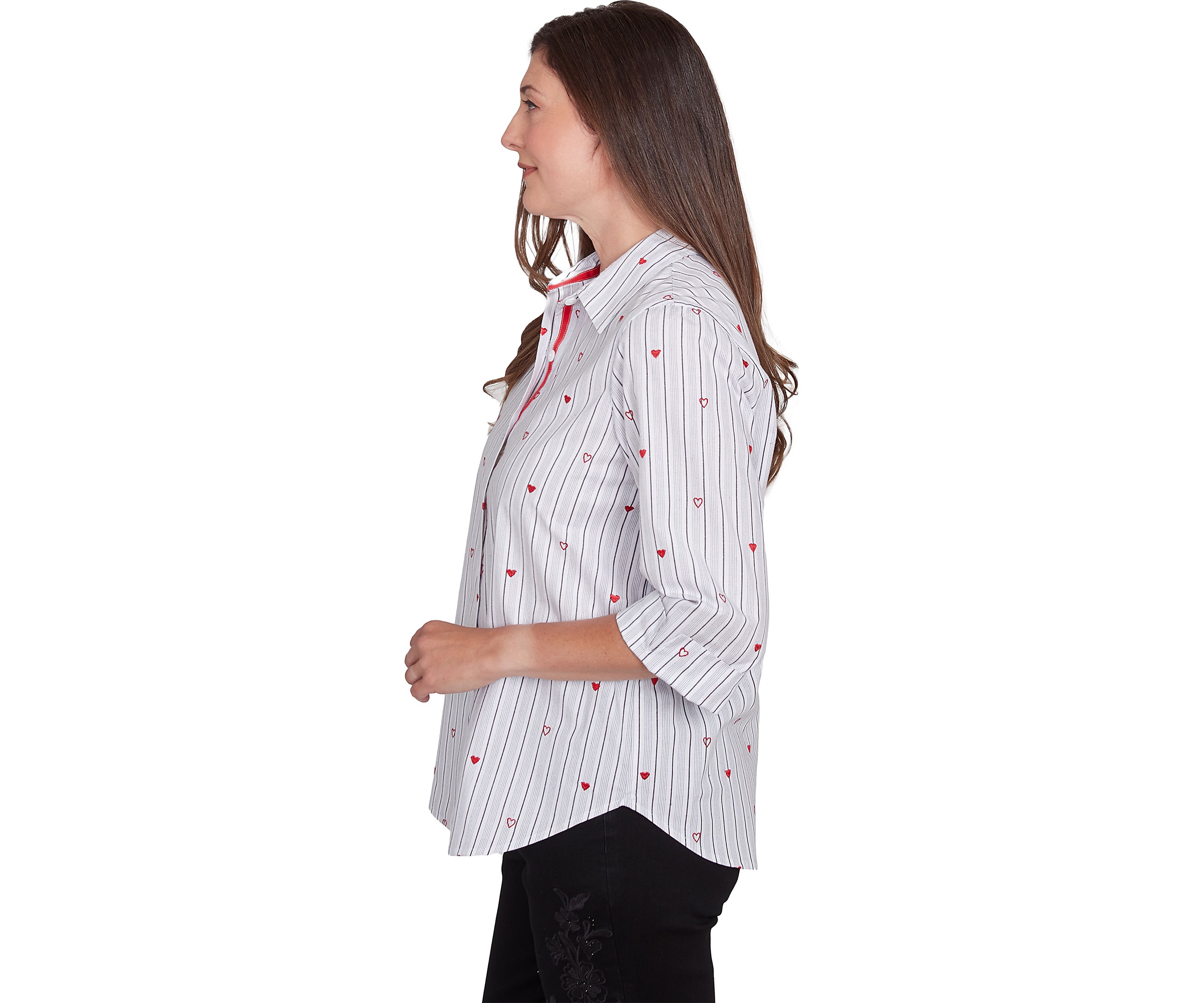 Womens Wild At Heart Stripe Top with Hearts