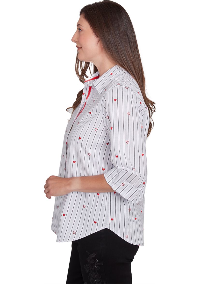 Womens Wild At Heart Stripe Top with Hearts