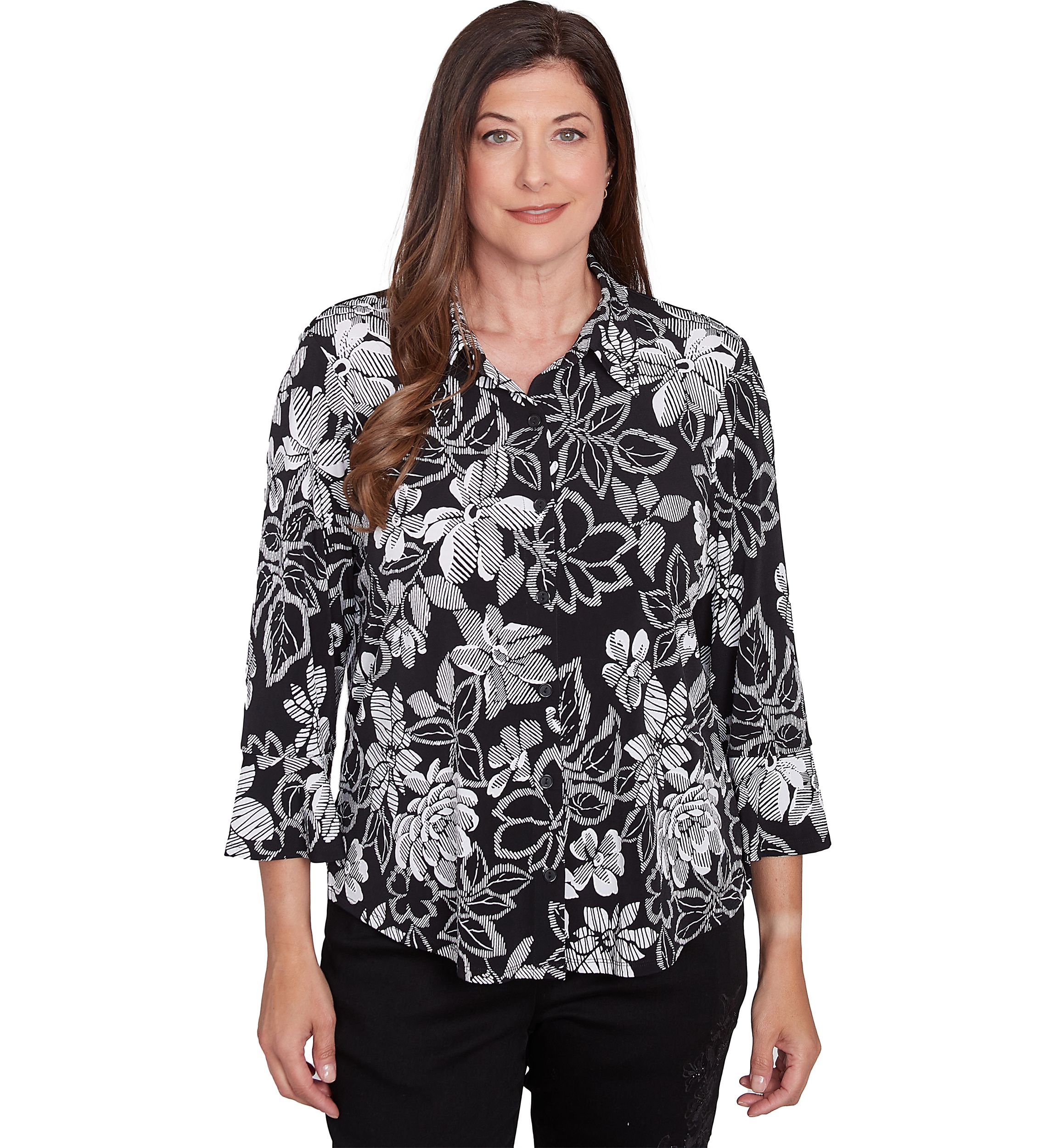 Womens Wild At Heart Floral Puff Print Shirt