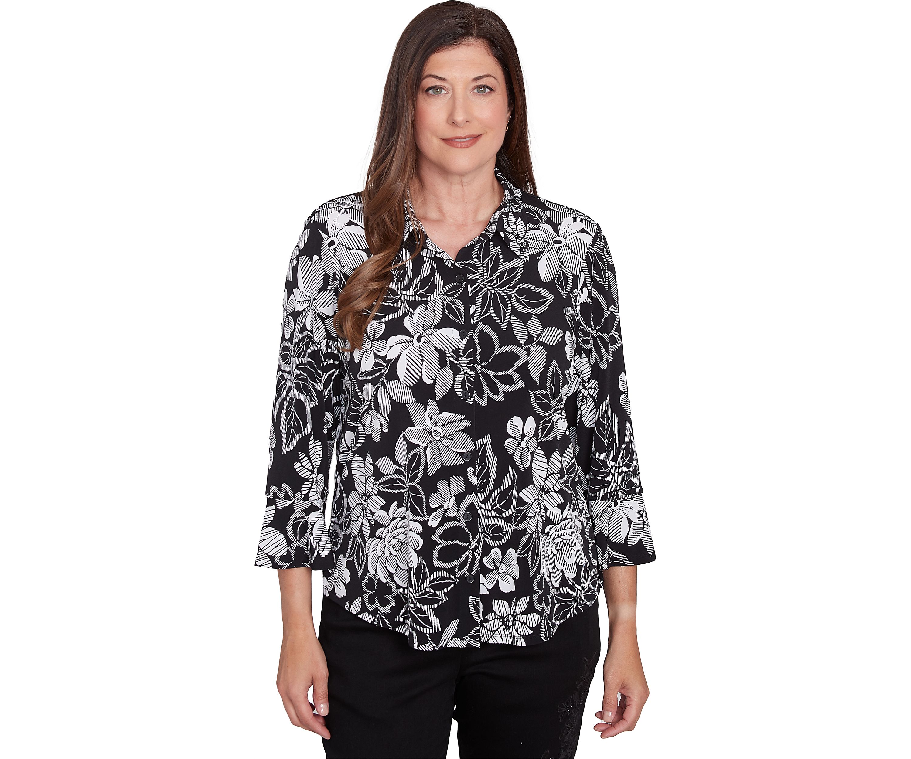 Womens Wild At Heart Floral Puff Print Shirt