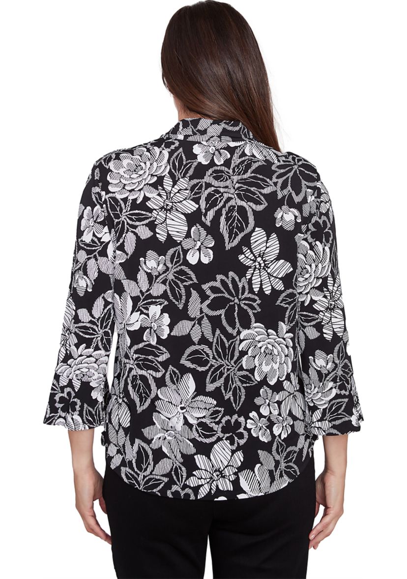 Womens Wild At Heart Floral Puff Print Shirt