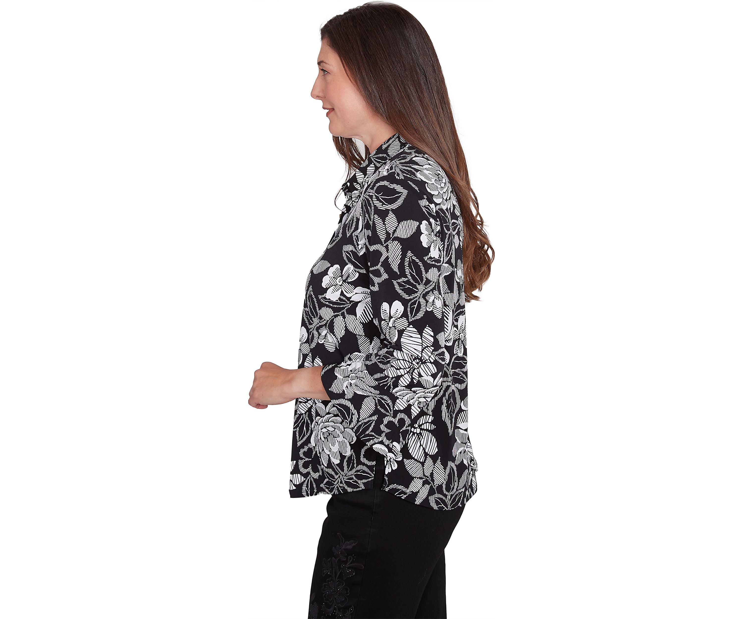 Womens Wild At Heart Floral Puff Print Shirt