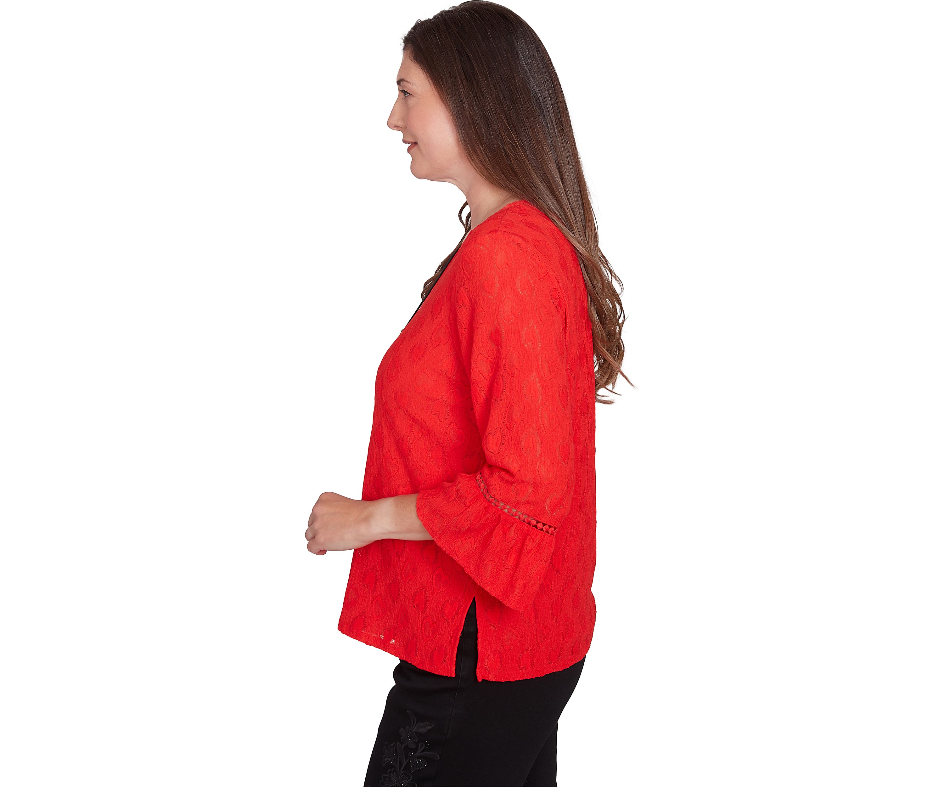 Womens Wild At Heart Solid Heart Texture Top