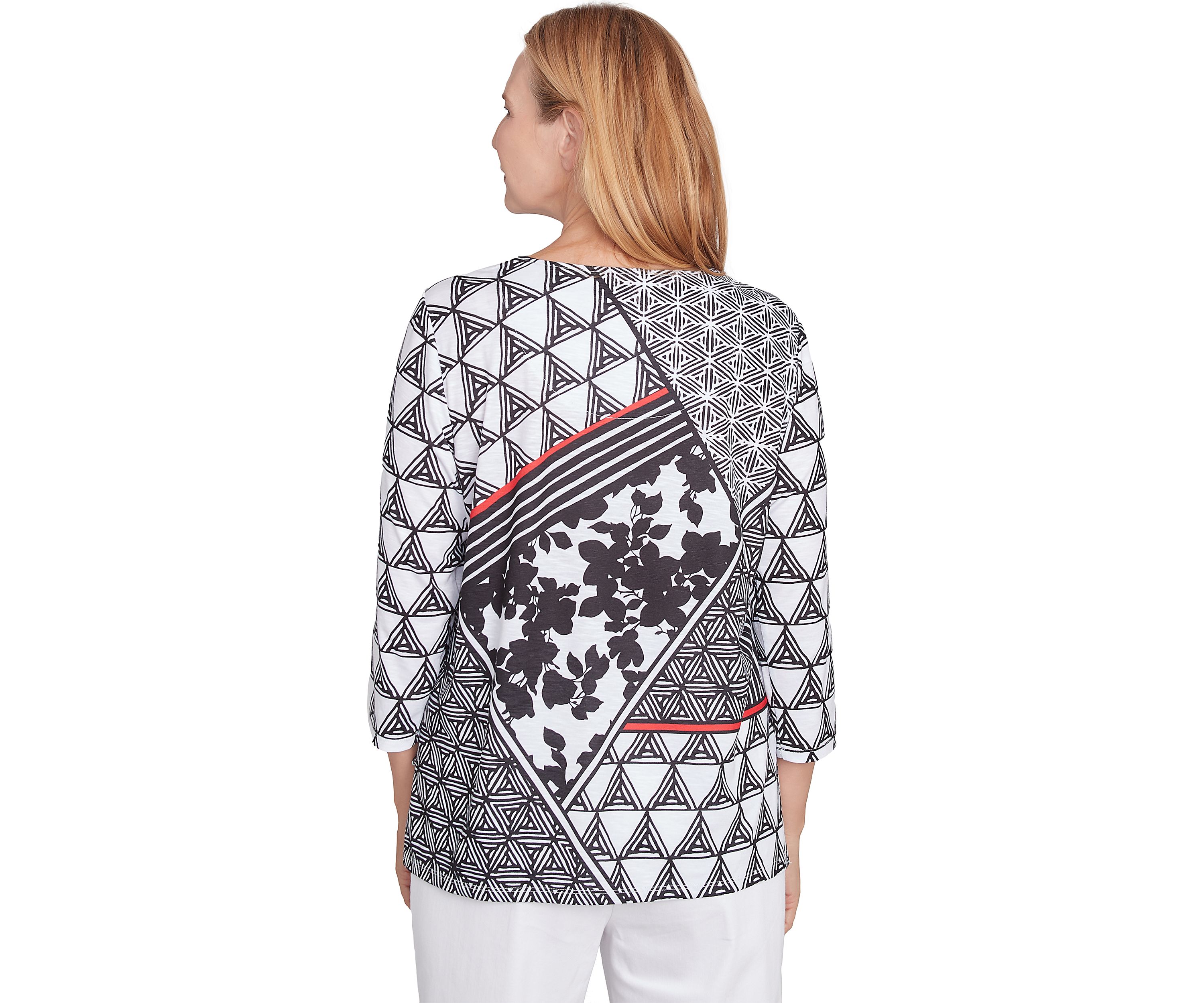 Womens Wild At Heart Geo Patchwork Top